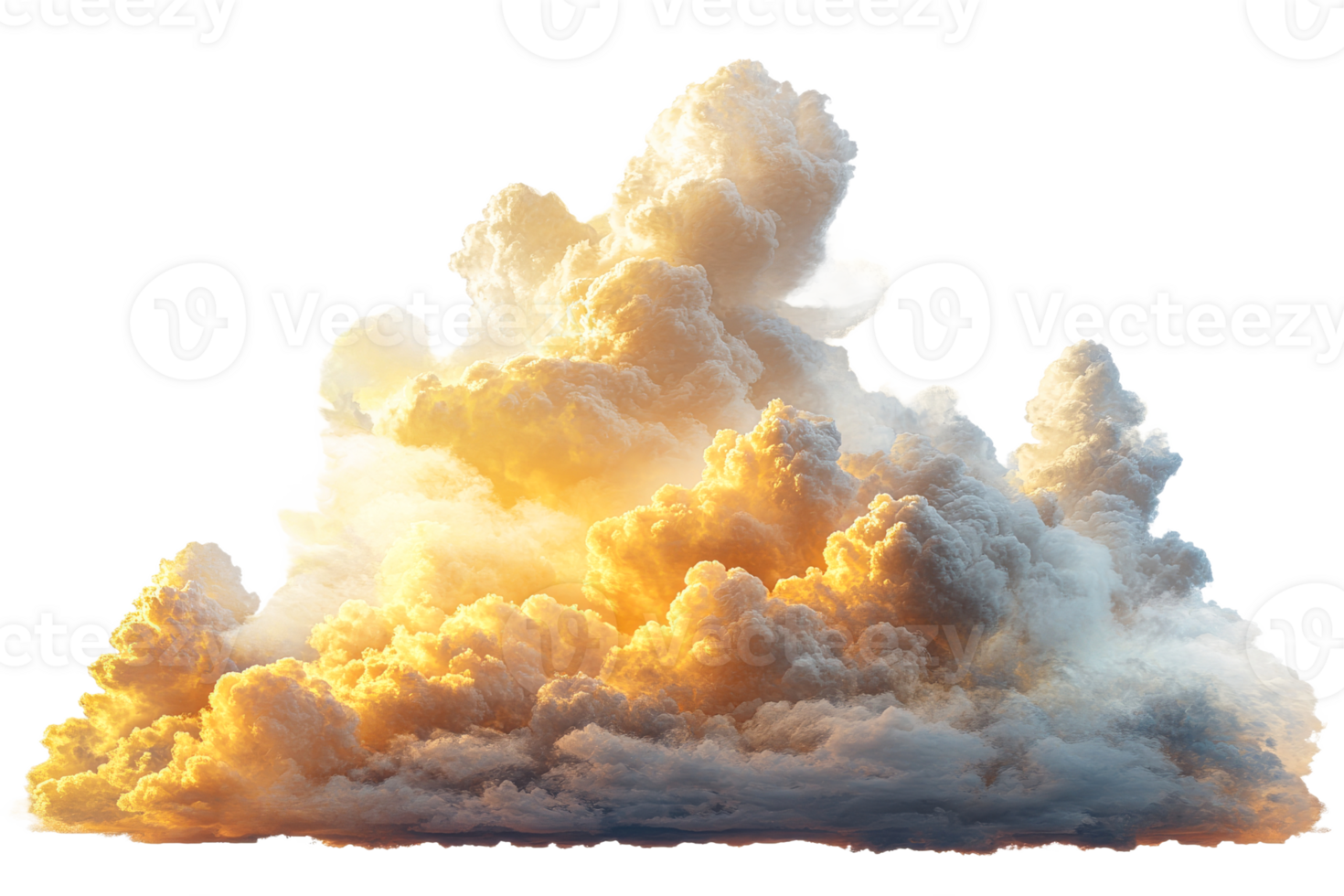 Bright clouds illuminated by sunset glow png