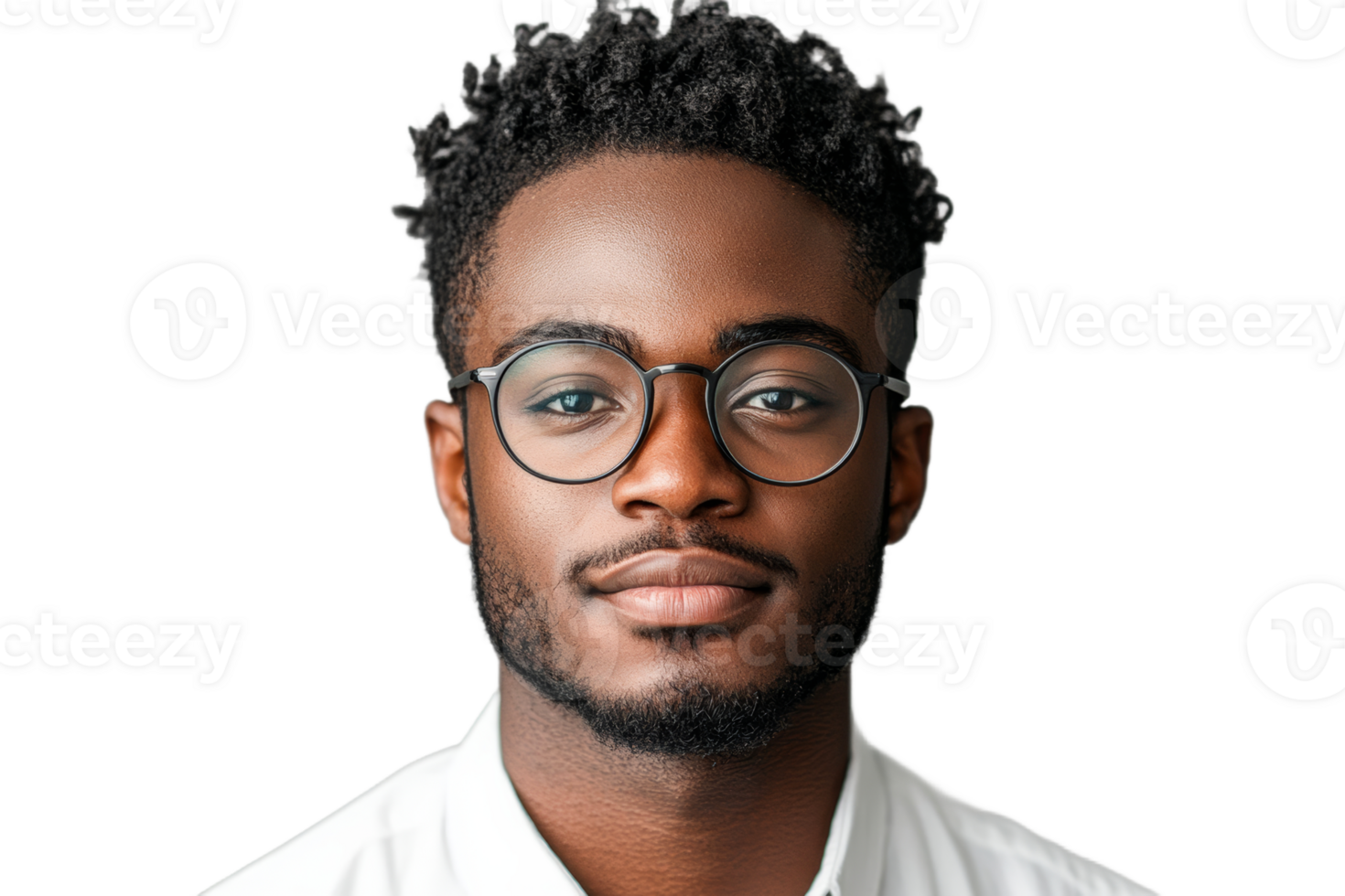 Portrait of a confident young man wearing glasses png