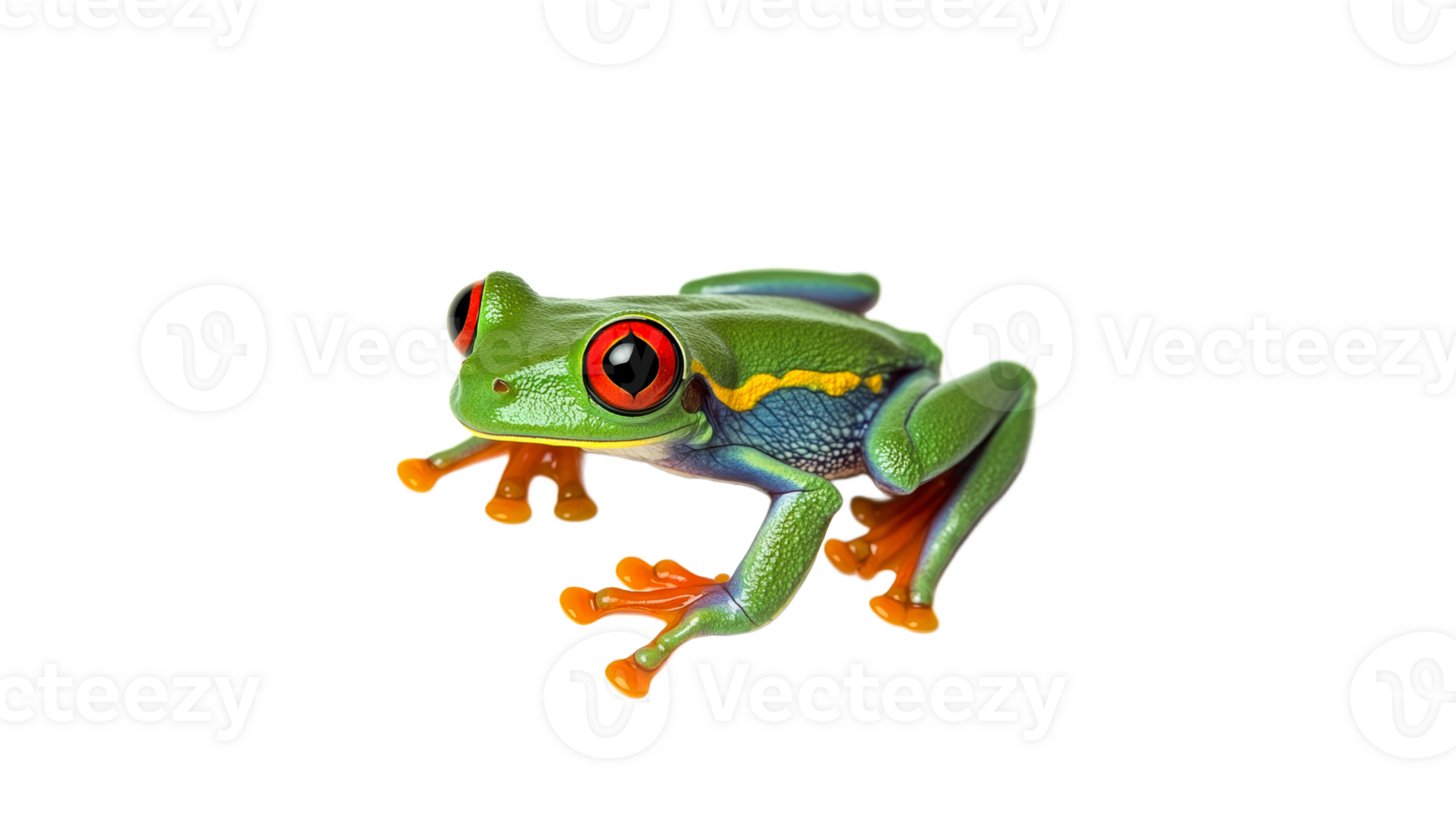 Colorful tree frog perched with vibrant details png