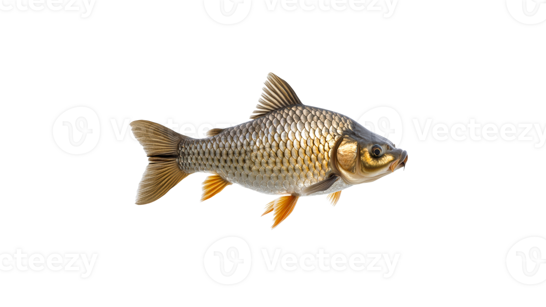 Common carp swimming gracefully in water png