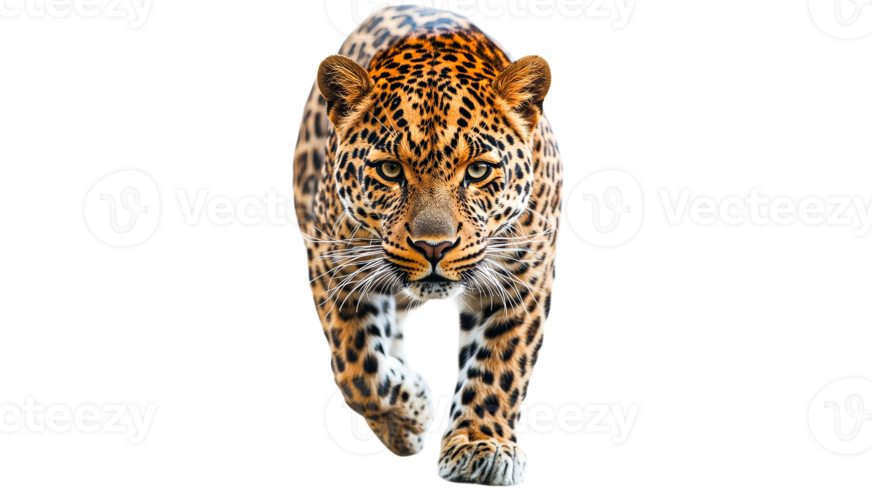 Leopard walks confidently through its habitat png