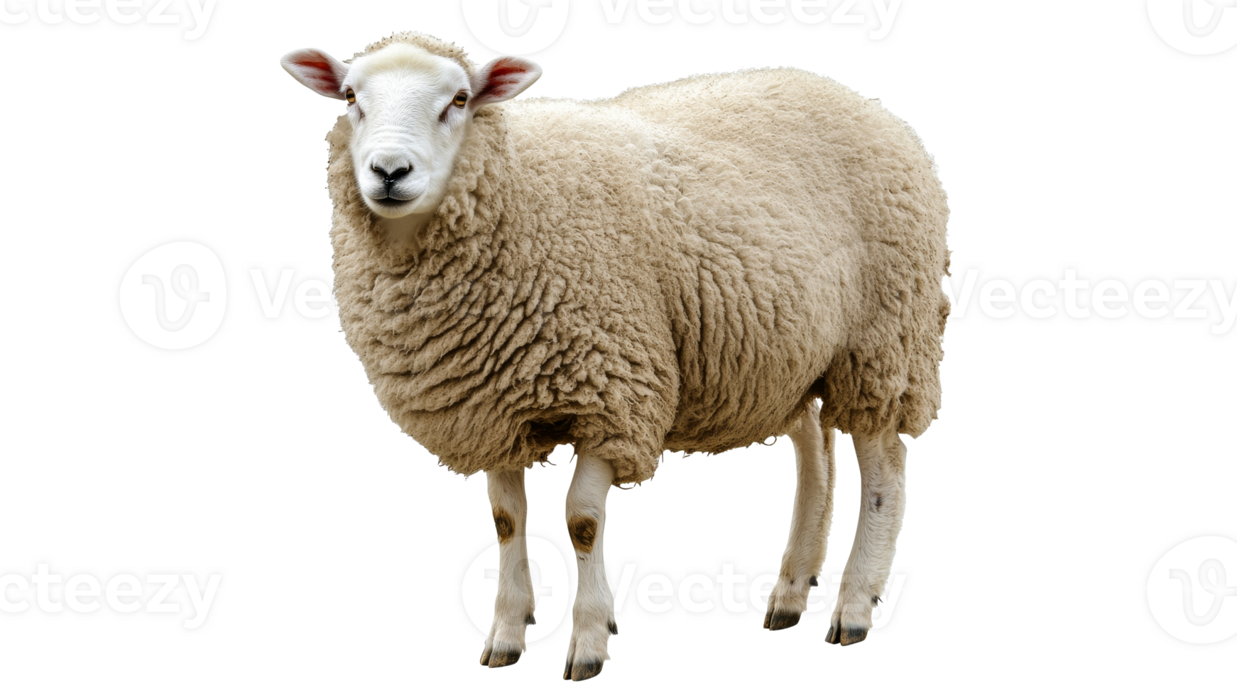 Sheep standing on a plain field in daylight png