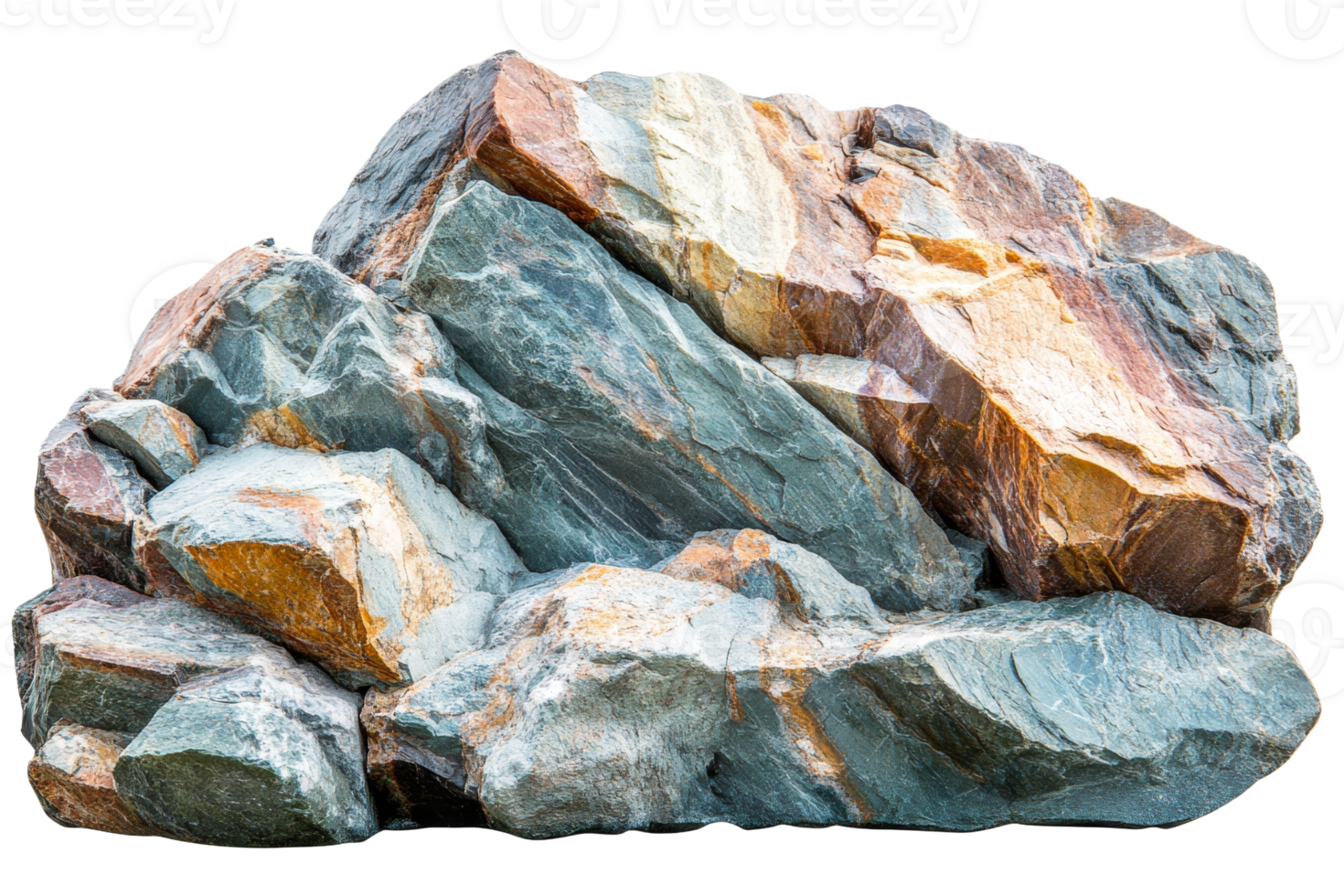 Vibrant, textured rock formation png
