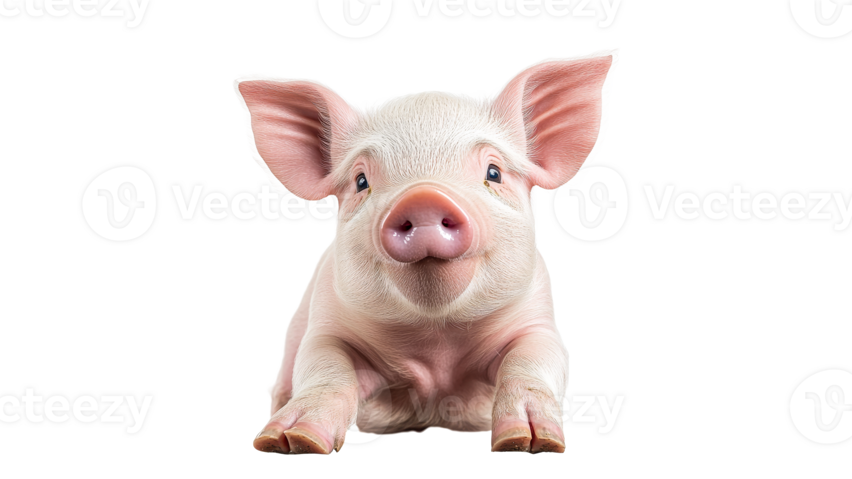 Cute piglet resting on a clean surface png