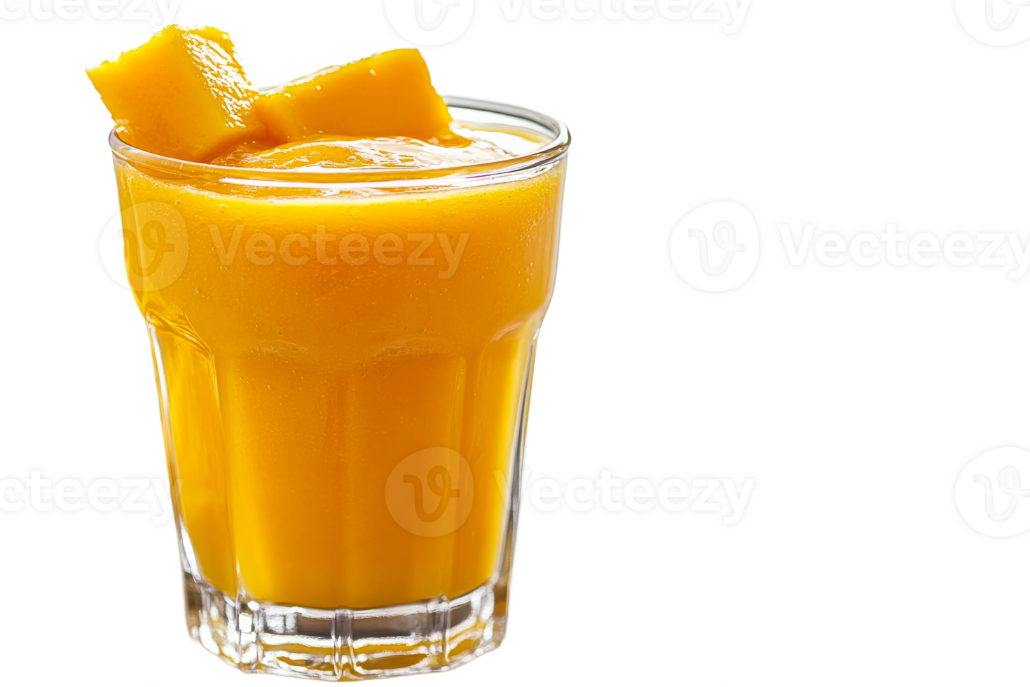 Refreshing mango smoothie served in a glass cup png