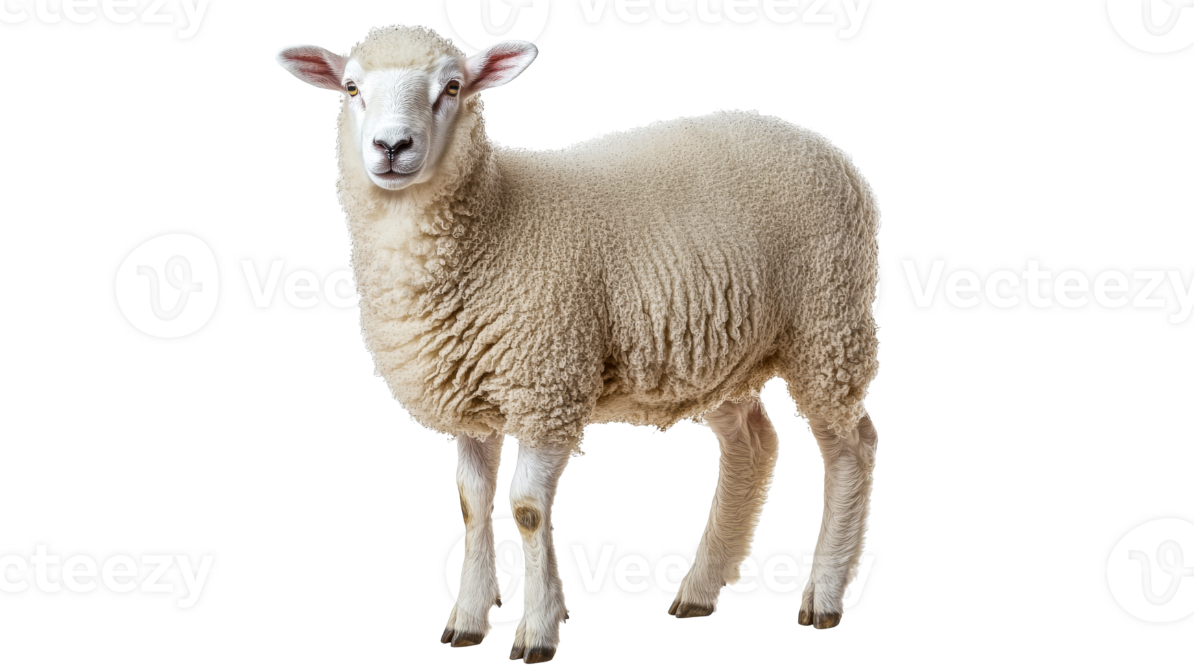 Sheep standing in a studio setting with soft light png