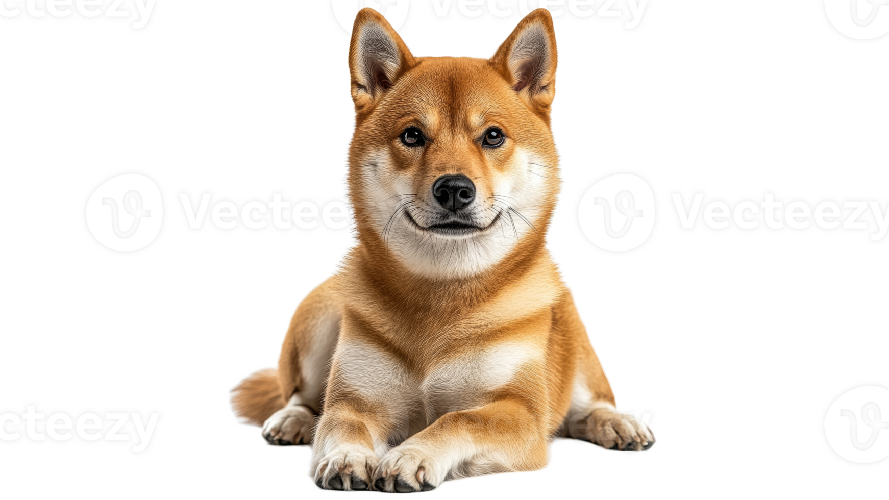 Shiba Inu dog resting on a white background png