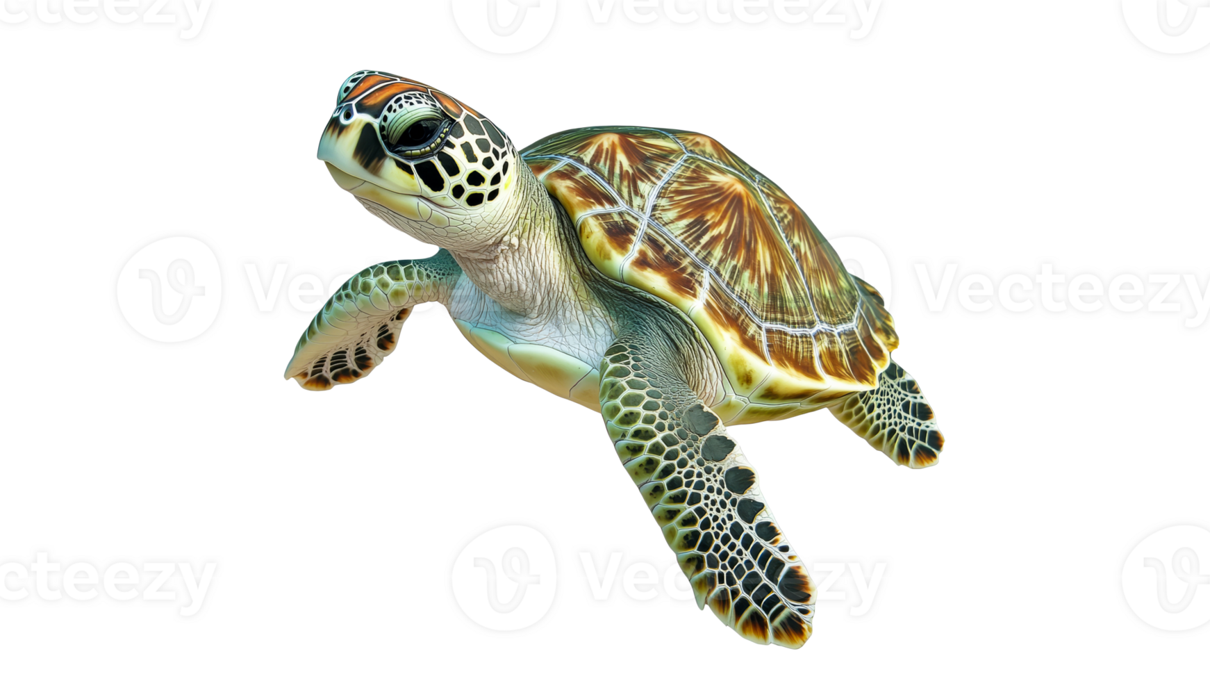 Sea turtle swimming gracefully in clear water png