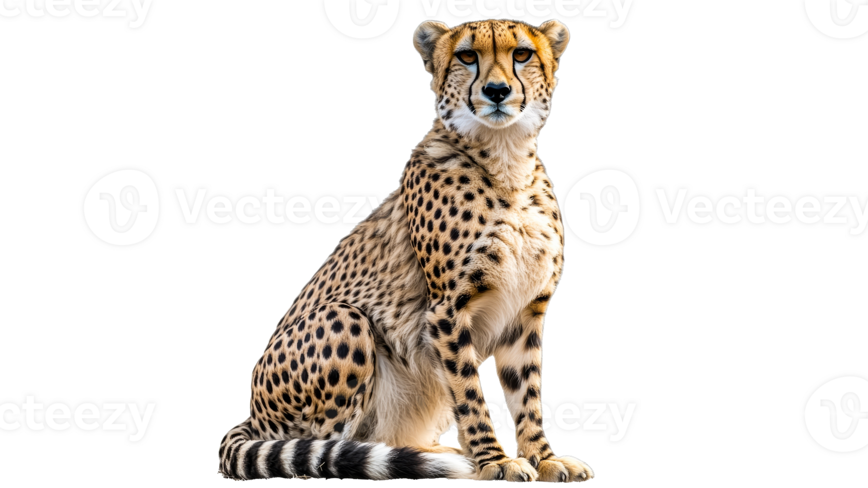 Cheetah sitting gracefully in natural pose png