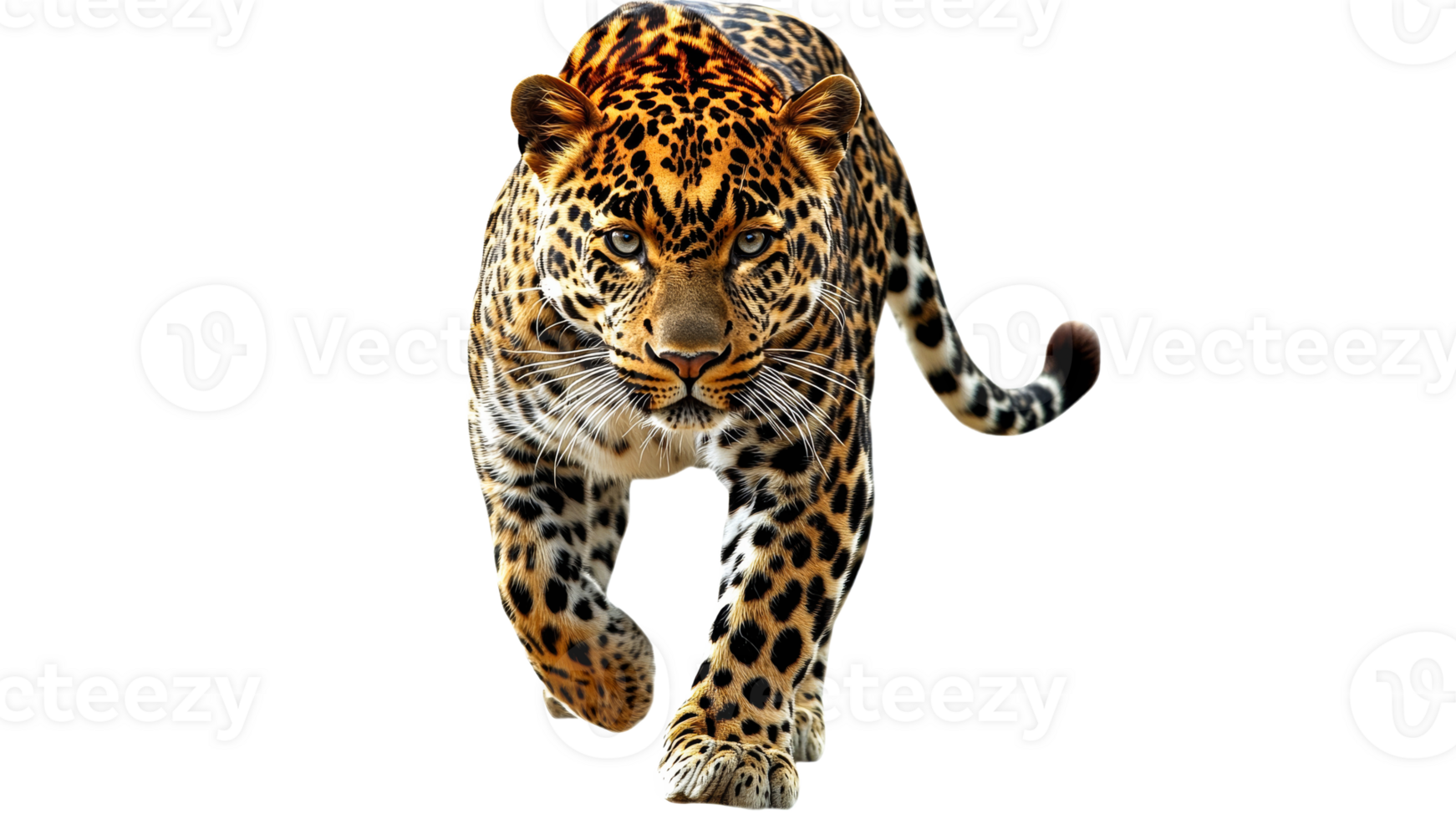 Wild leopard running in a natural habitat setting png