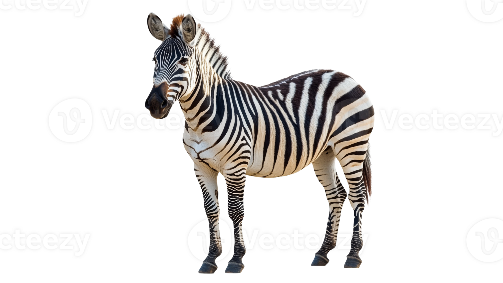 Zebra standing gracefully in natural habitat png