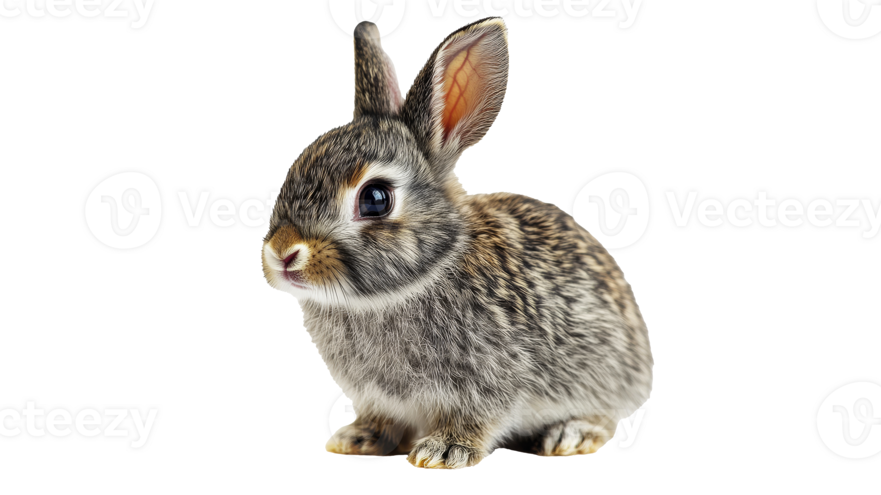 Rabbits in a playful pose on a white background png
