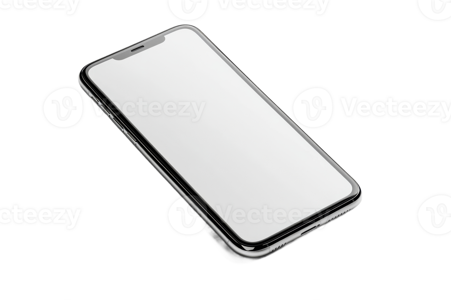 Blank smartphone placed on a flat surface png