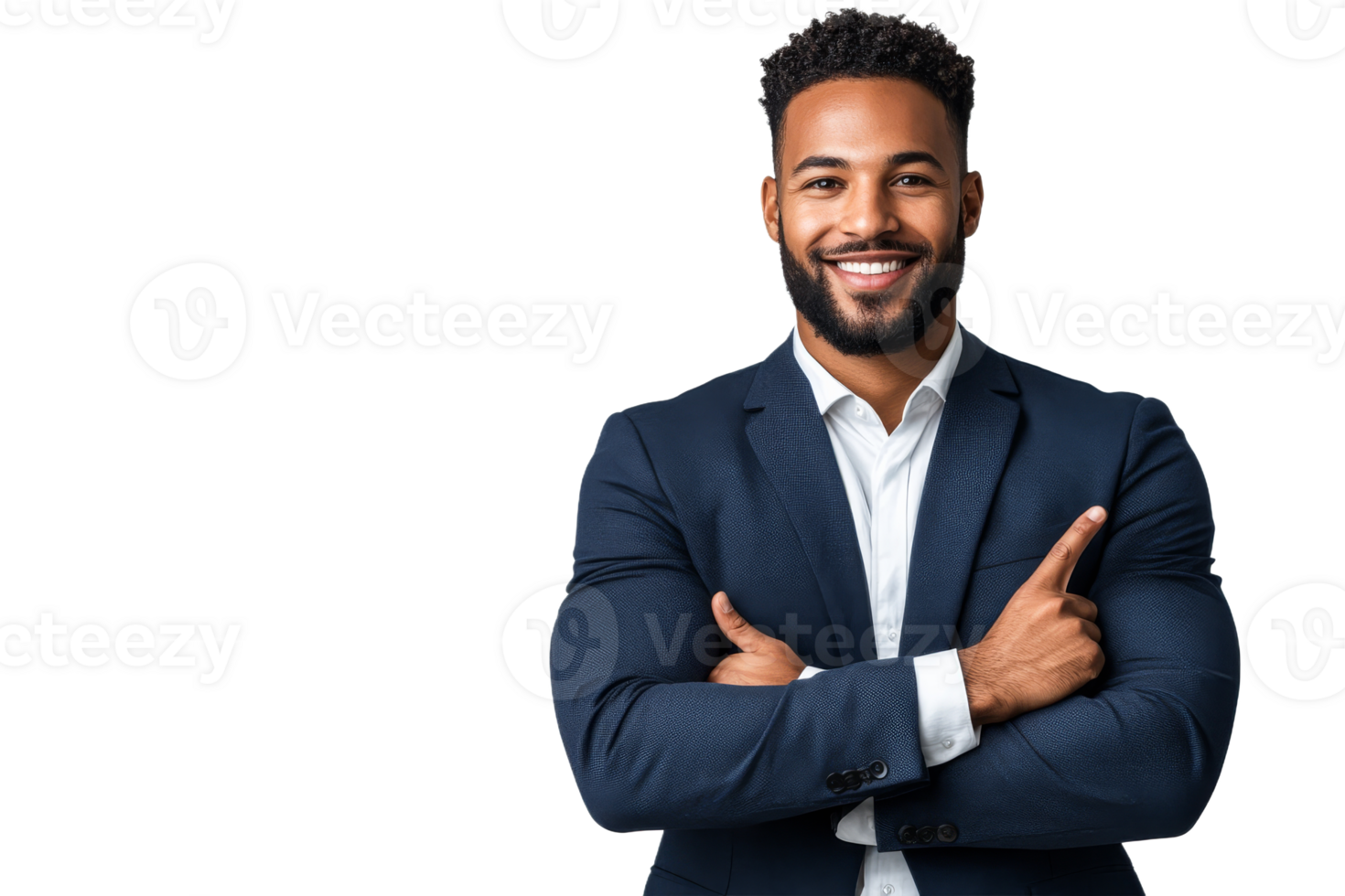 Confident man smiling in a professional suit png