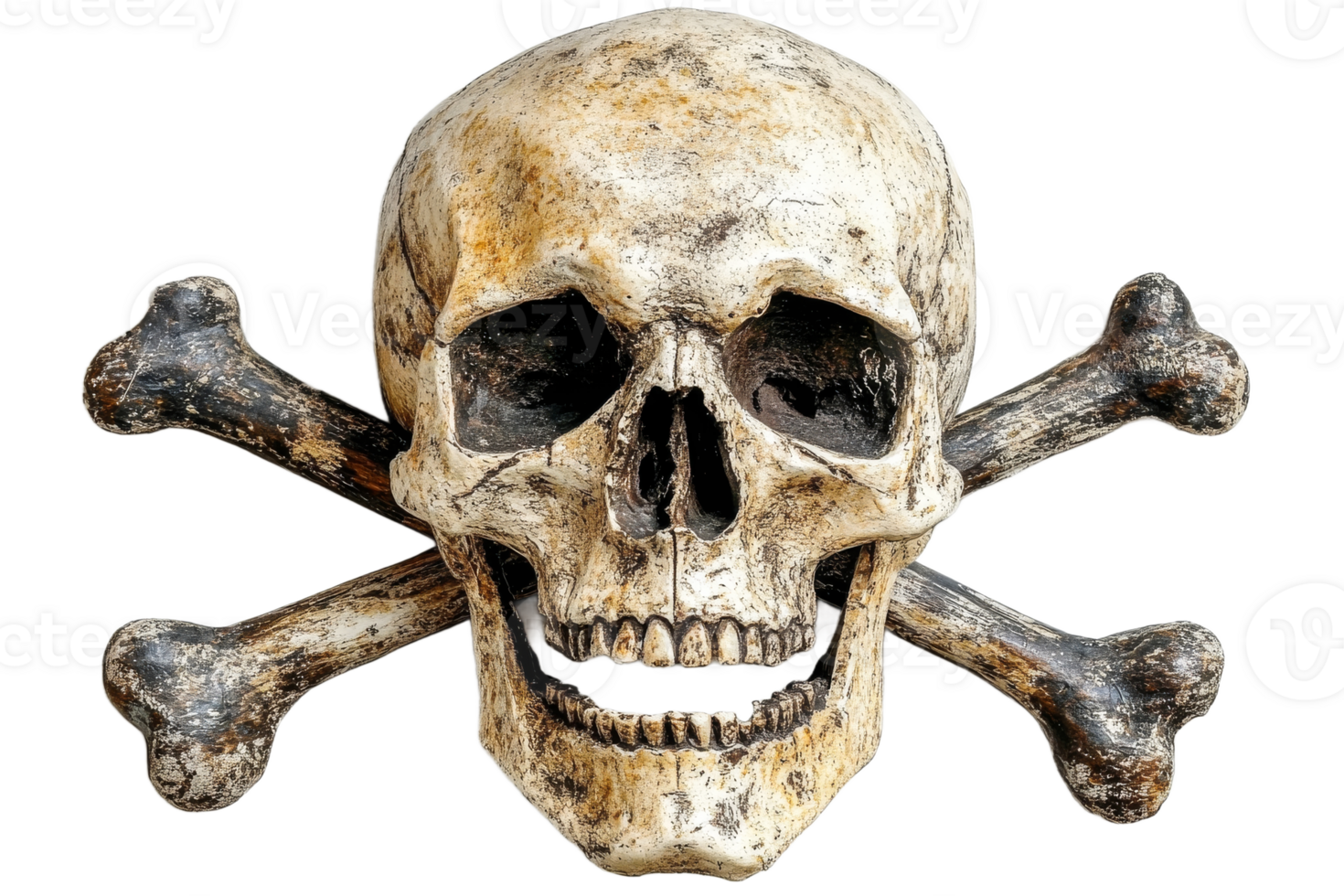 Classic skull and crossbones design for decoration png