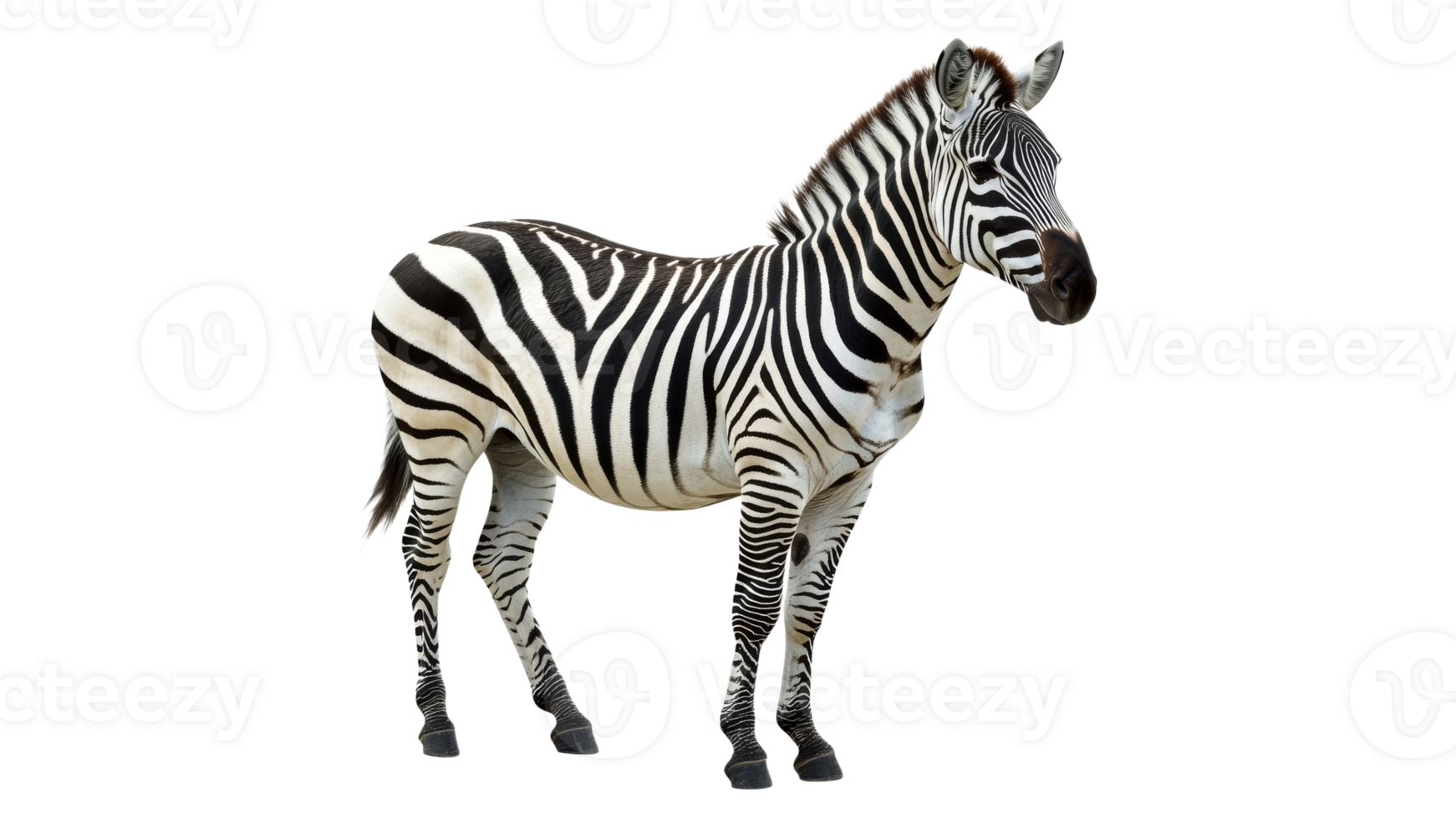 Graceful zebra poses in studio png