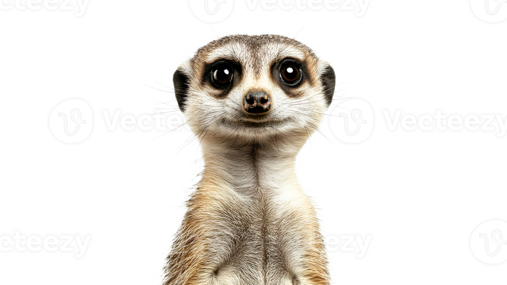 Curious meerkat posing for a close up portrait png