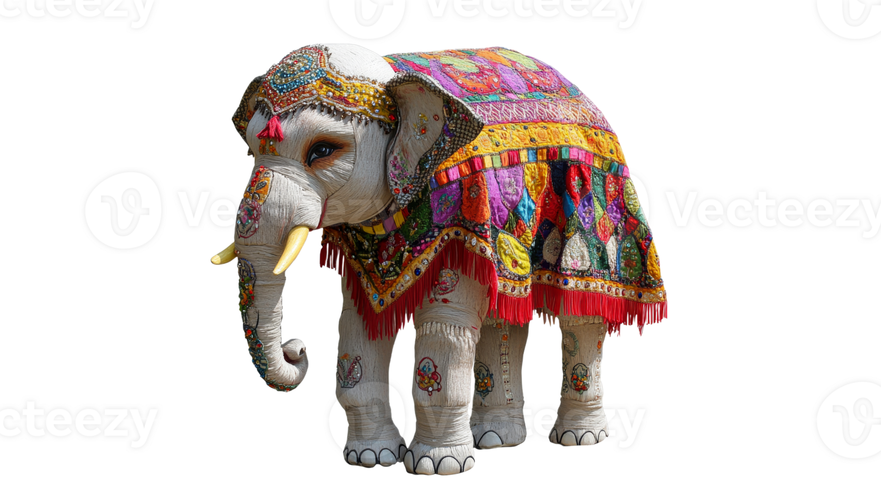 Colorful elephant in a parade png