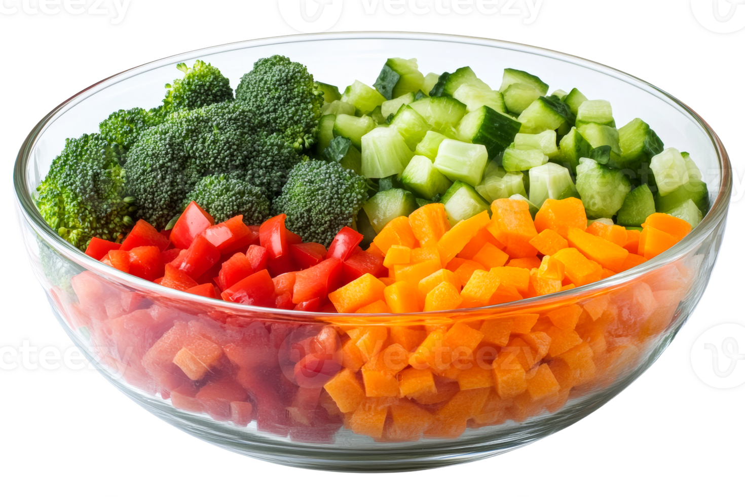 Colorful vegetable salad prepared in a large bowl png