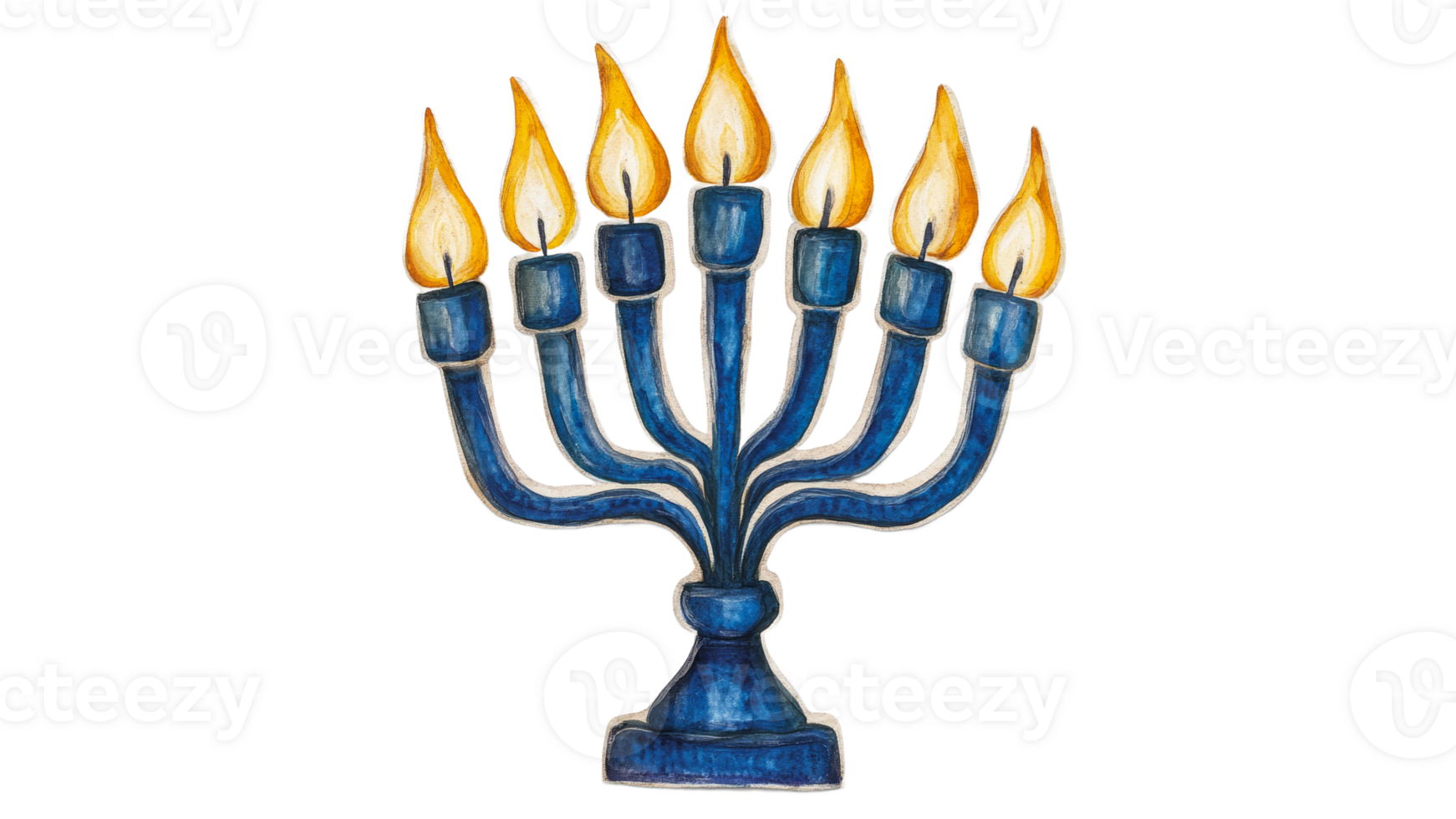 Candles lit on Menorah for Hanukkah png