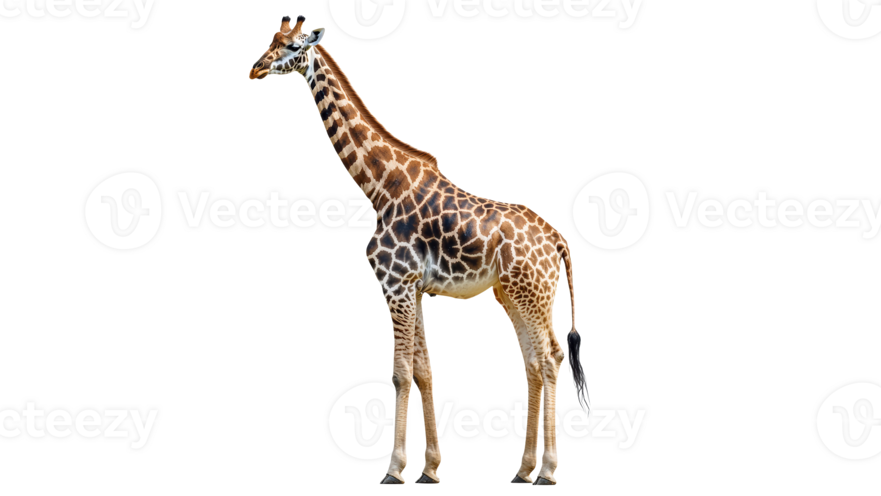 Giraffe standing gracefully in natural pose png