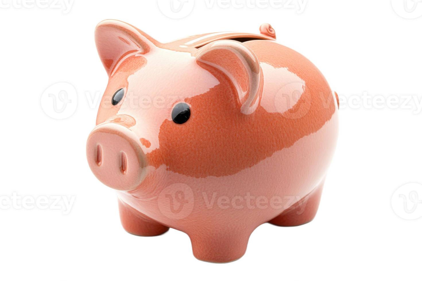 Cute ceramic piggy bank for saving money png