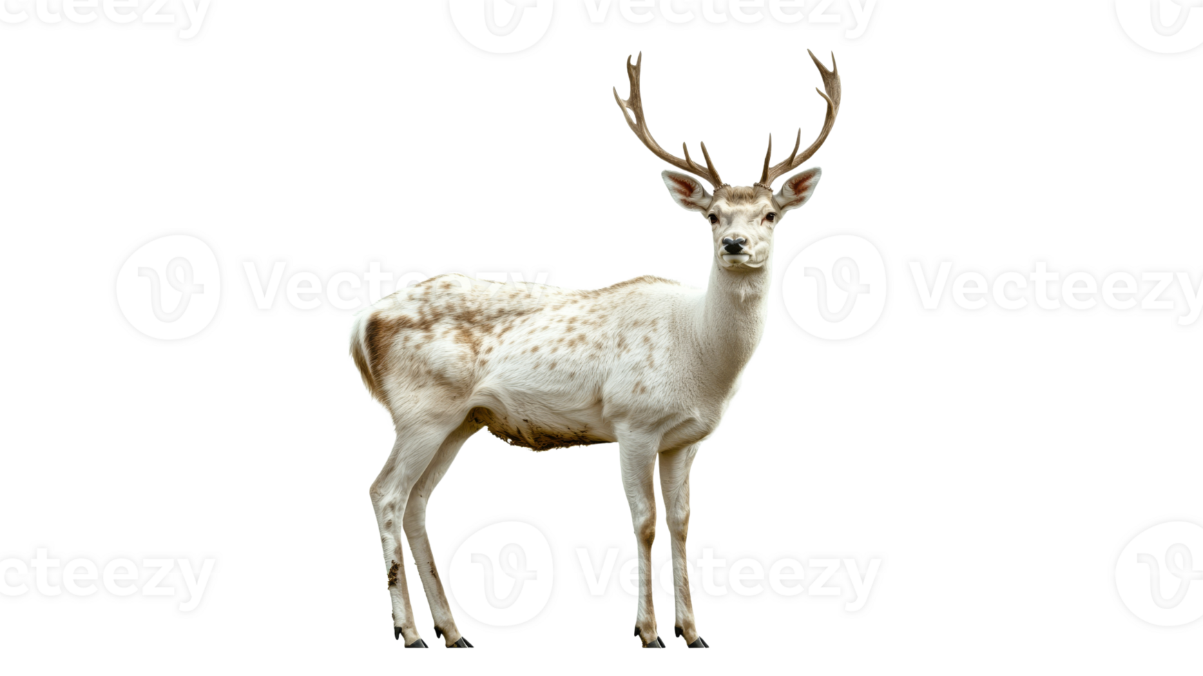 Majestic white deer standing in a natural setting png