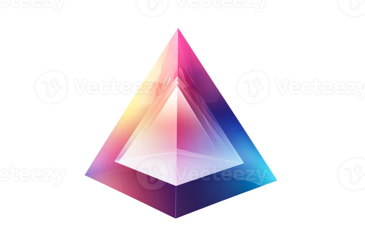 Colorful triangular prism with gradient effects png
