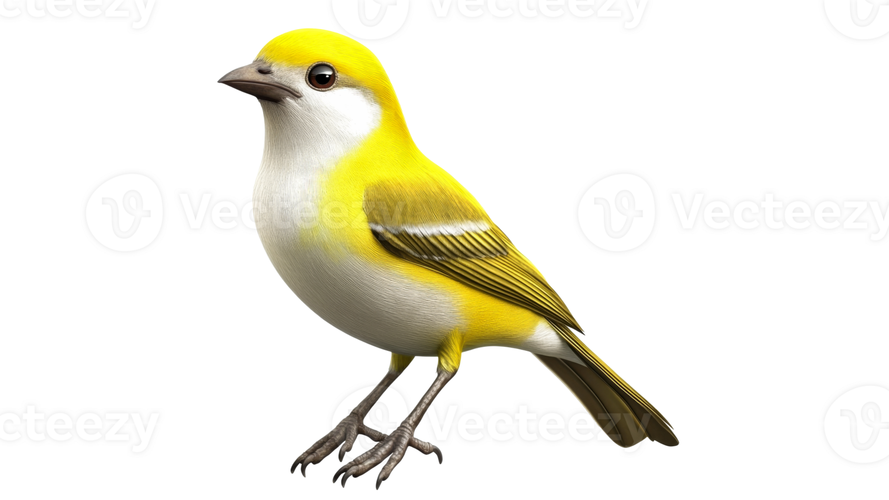 Yellow bird perched and ready to chirp png
