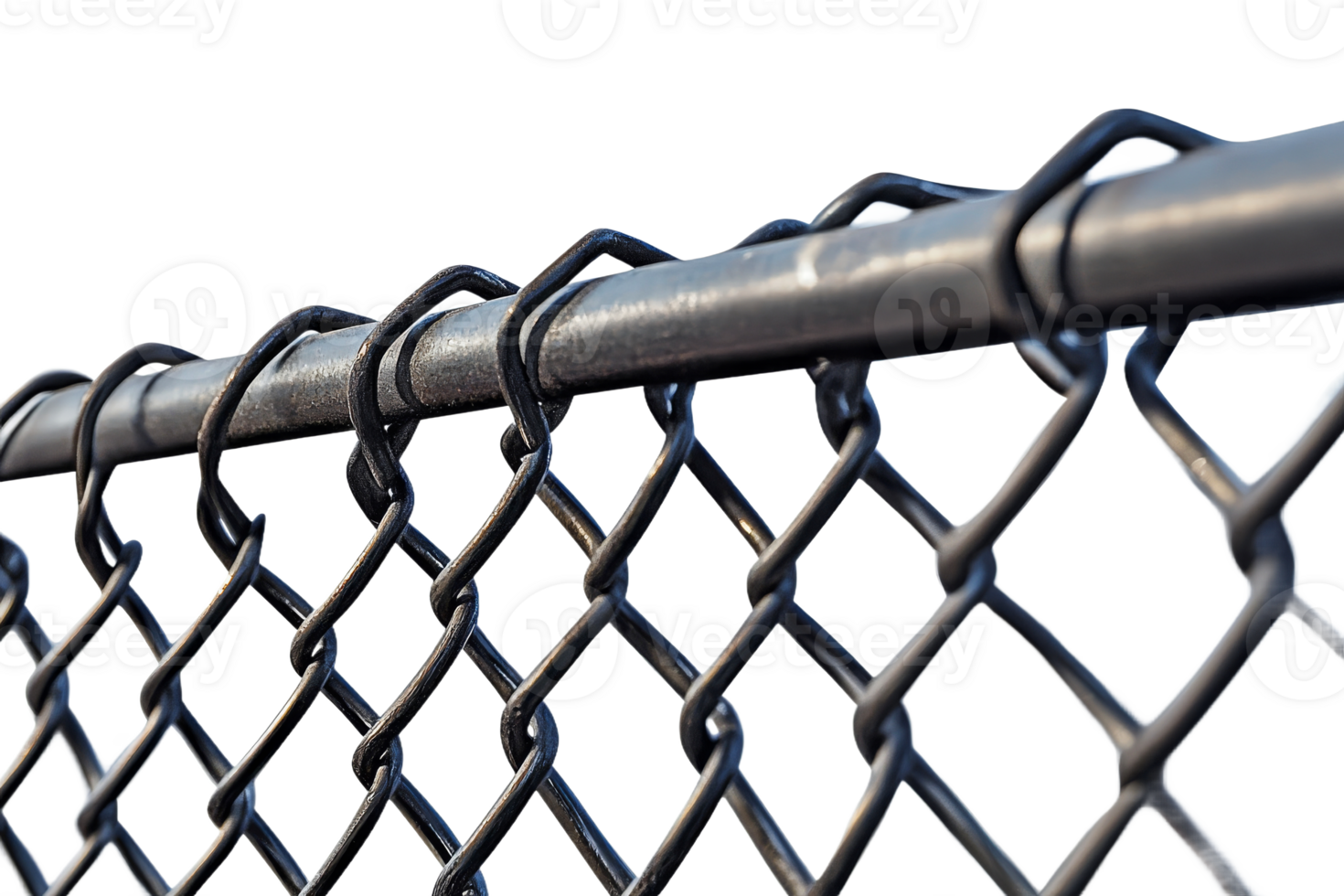 Close up view of a chain link fence in sunlight png