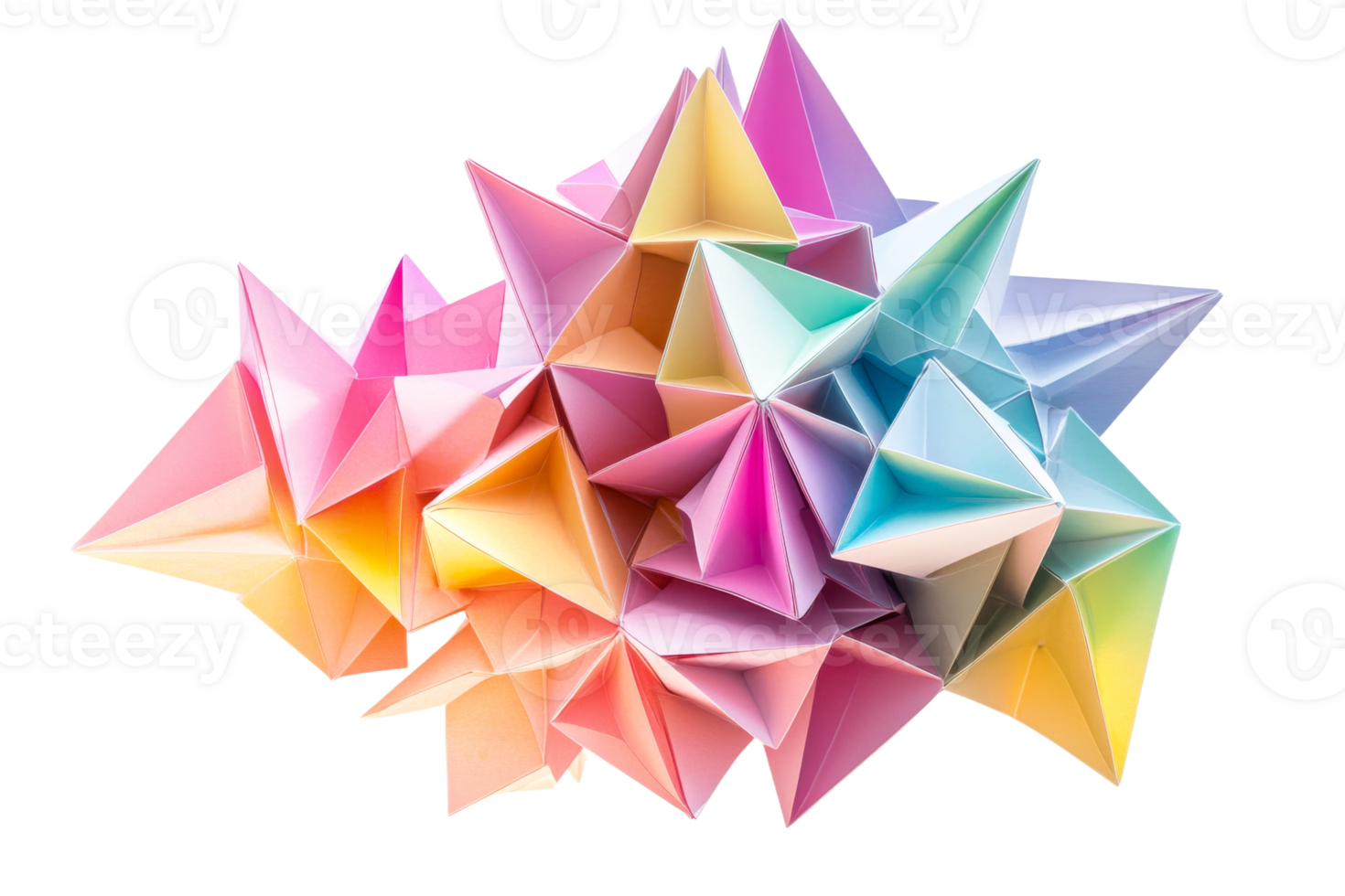 Creative colorful paper star decor png