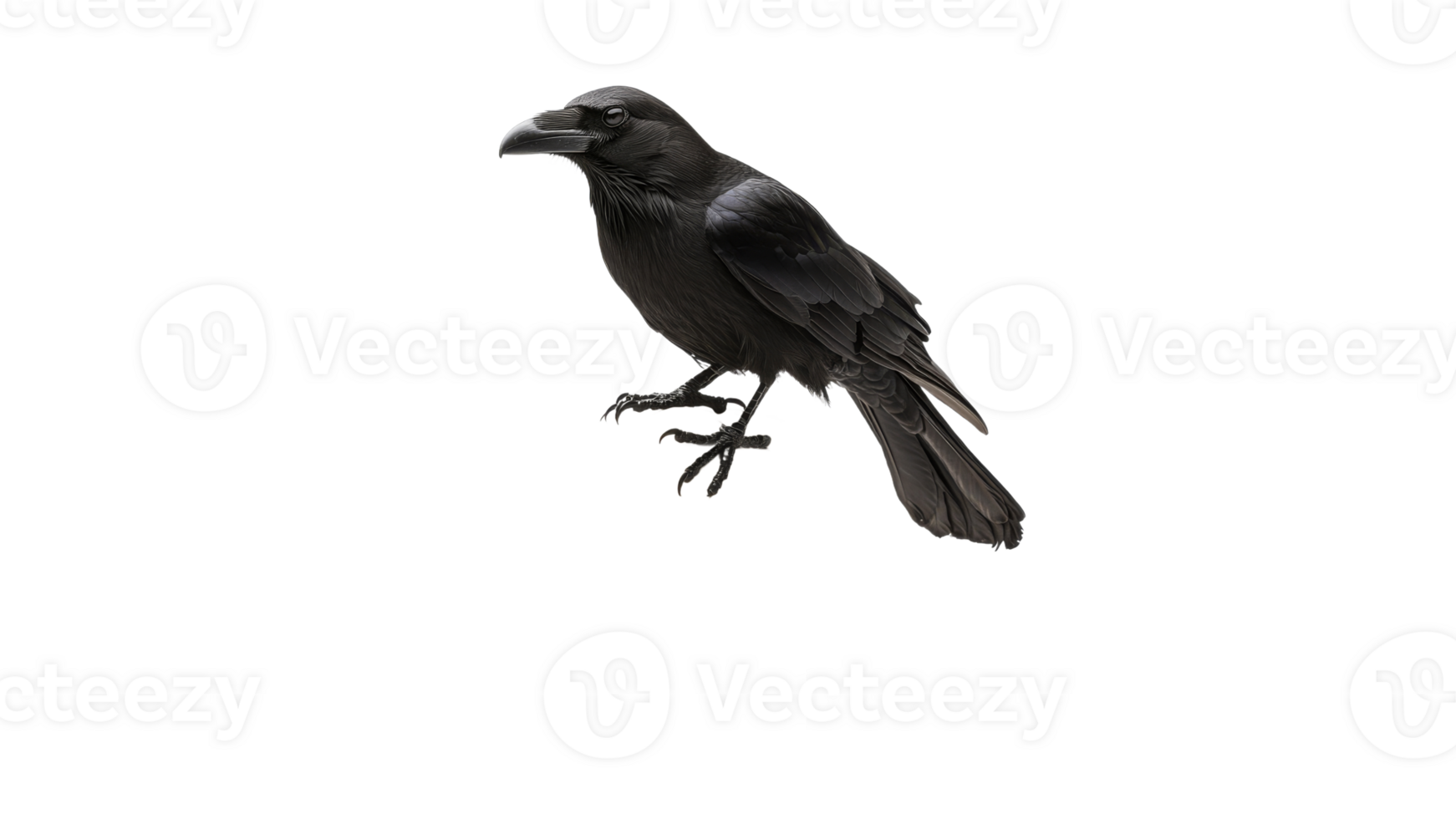 Raven watches keenly in its habitat png