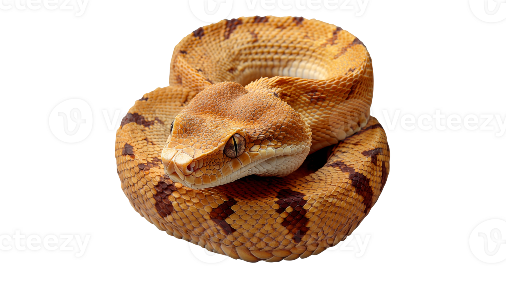 Coiled snake with stunning patterns png