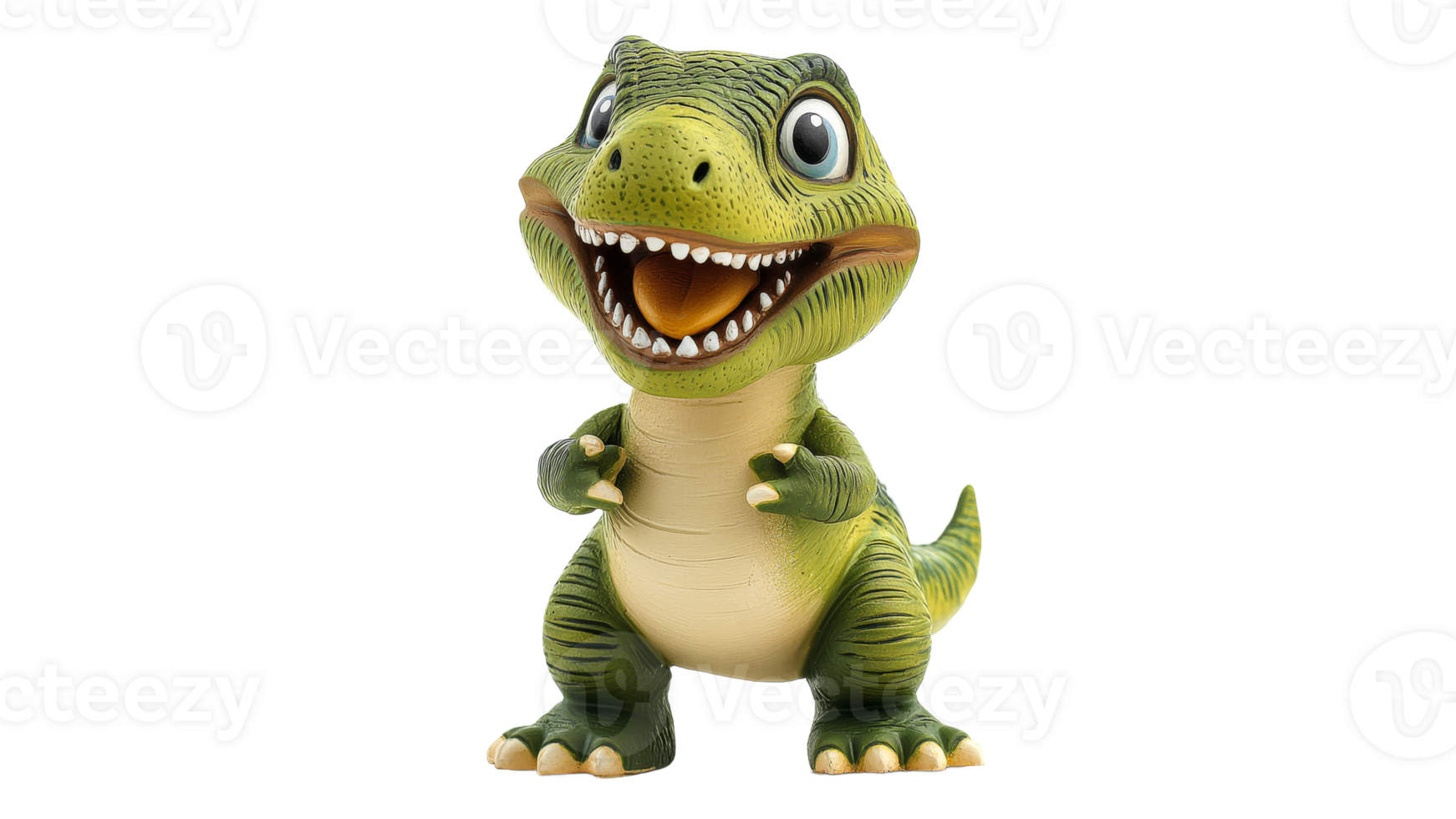 Dinosaur figure with big smile and bright colors png