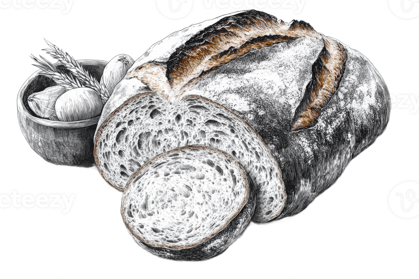 Local artisanal bread, freshly baked png