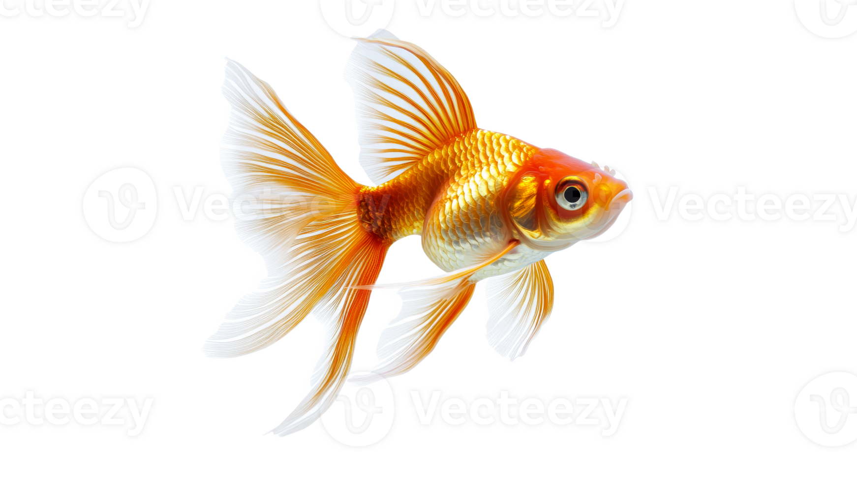 Goldfish swimming gracefully in clear water png