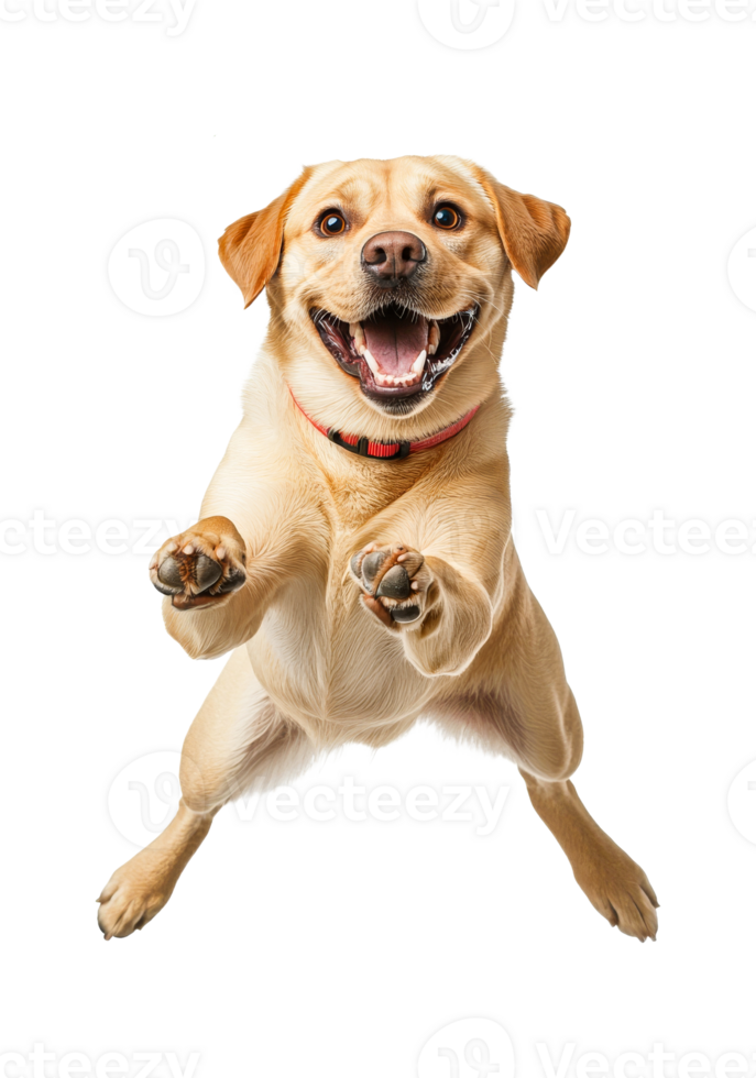Happy dog jumping in excitement indoors png