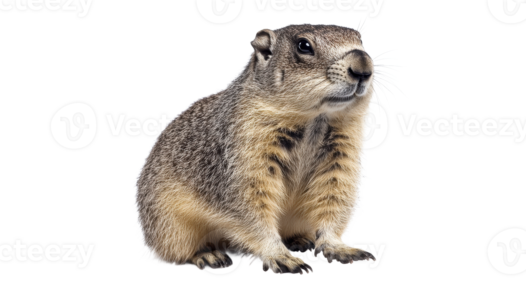 Detailed view of a curious ground squirrel png