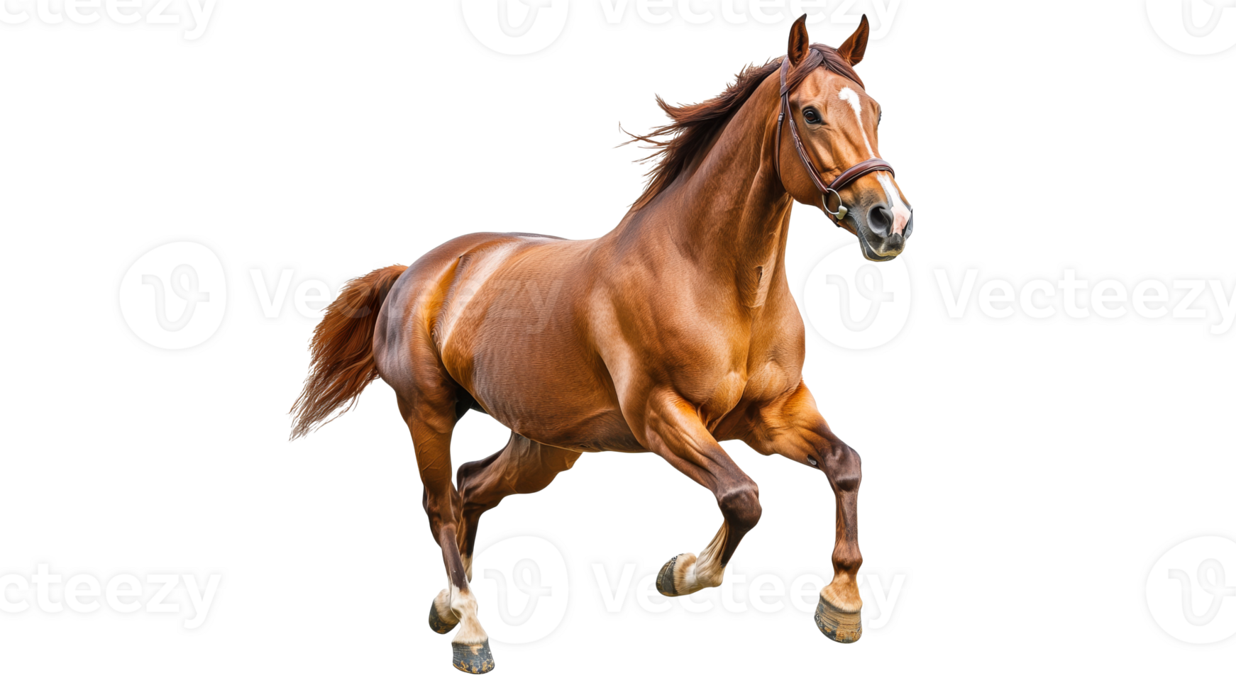 Horse running freely in an open field png