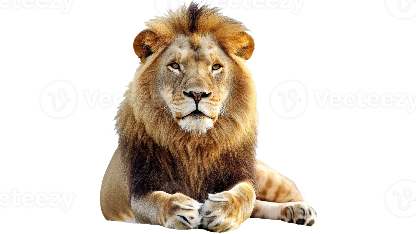 Majestic lion resting in natural beauty png