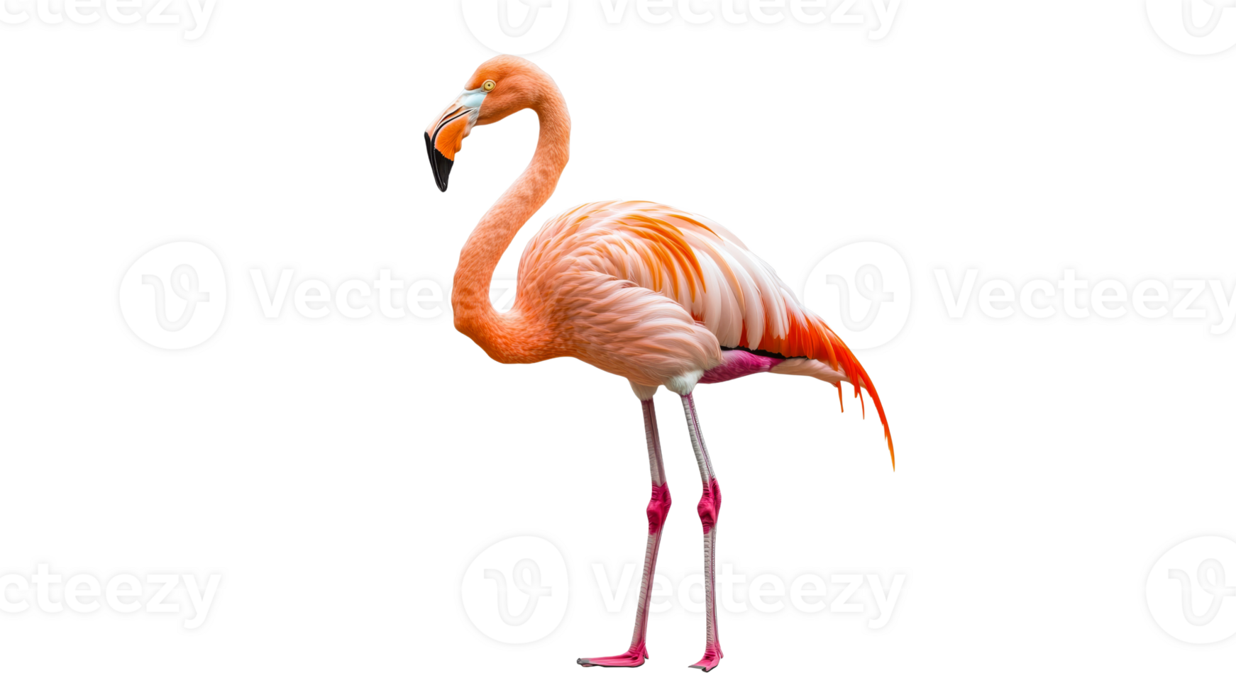 Flamingo standing gracefully in a vibrant pose png