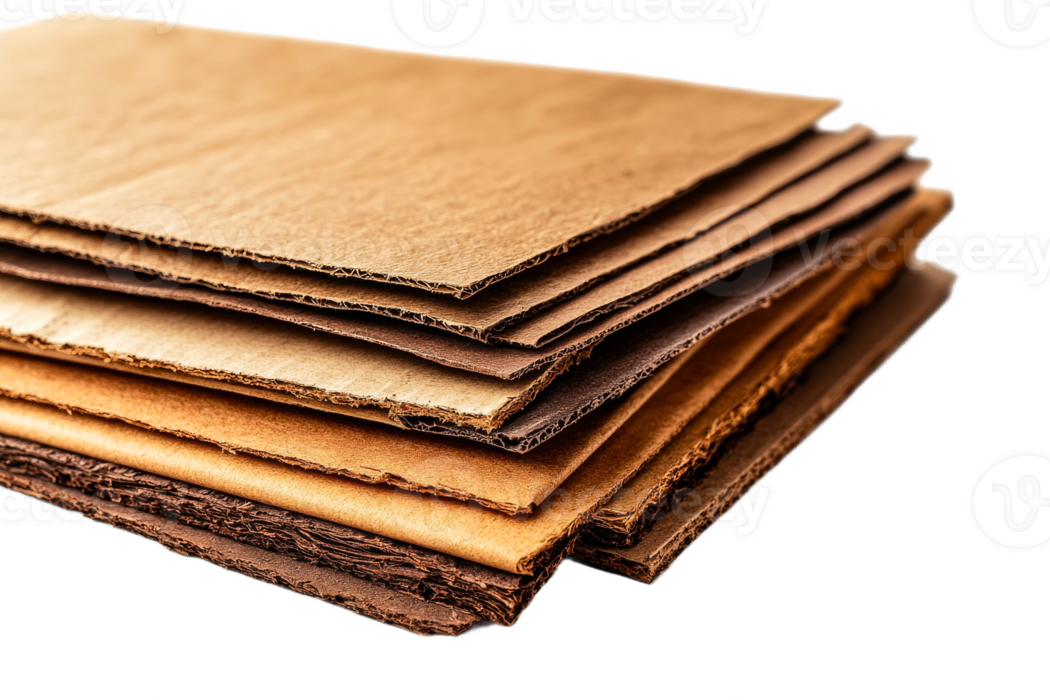 Stacked collection of cardboard sheets png