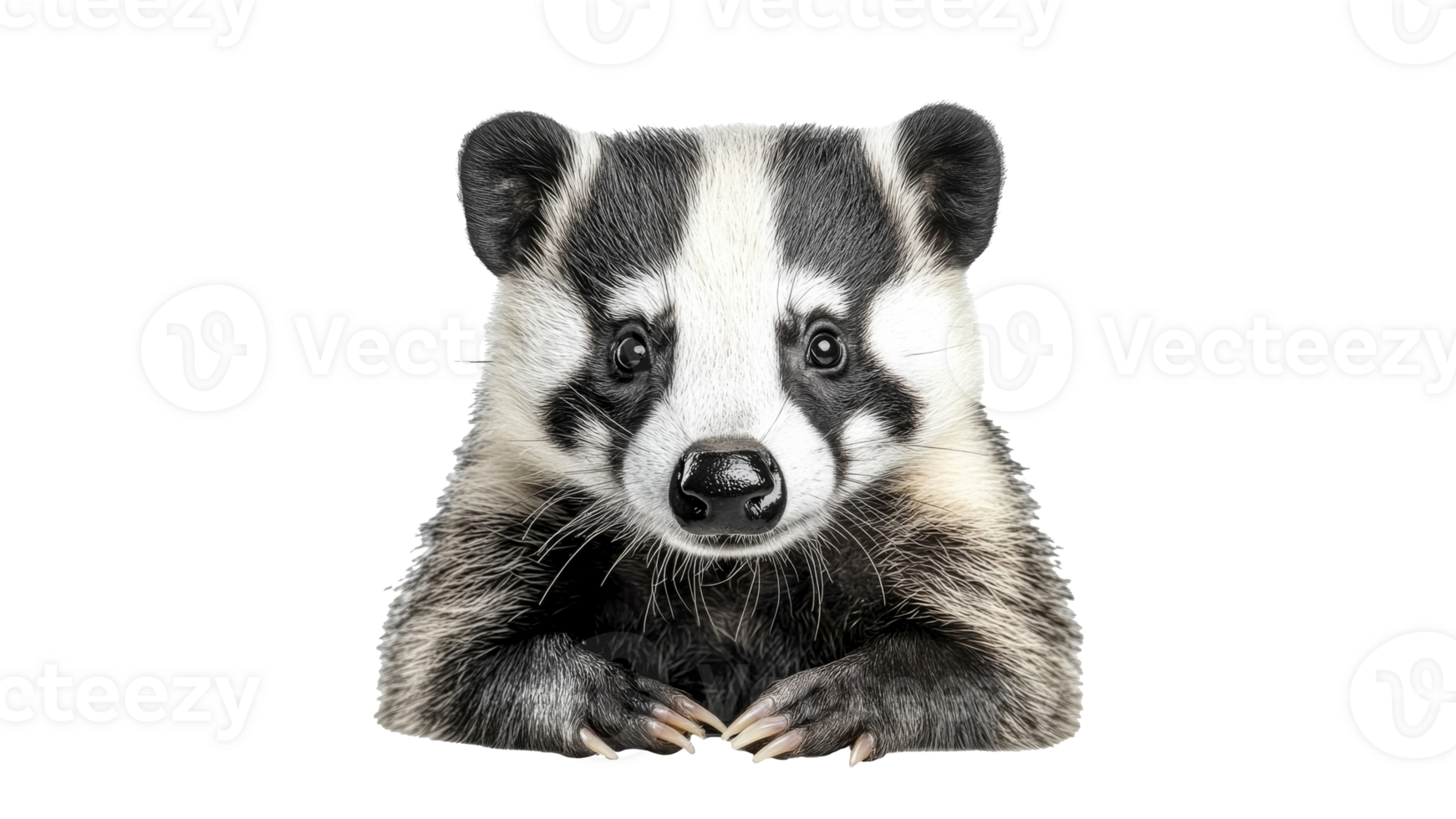 Close up of a badger in a natural setting png