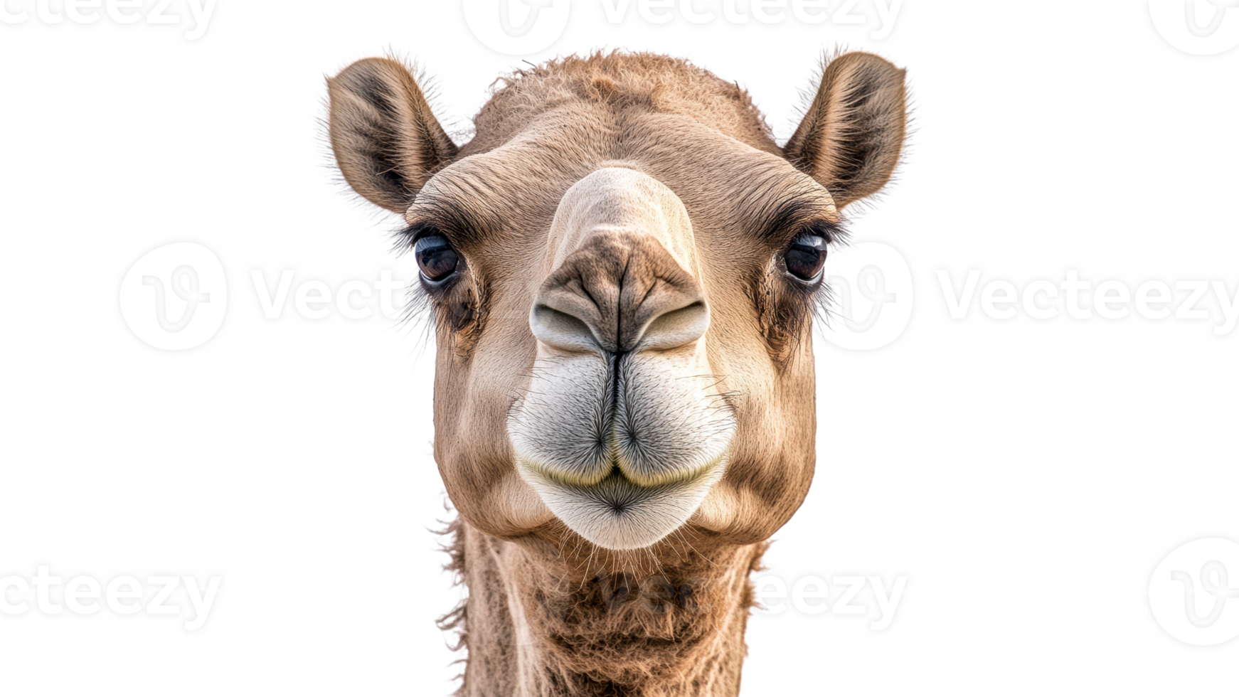Camel gazes at camera in bright light png