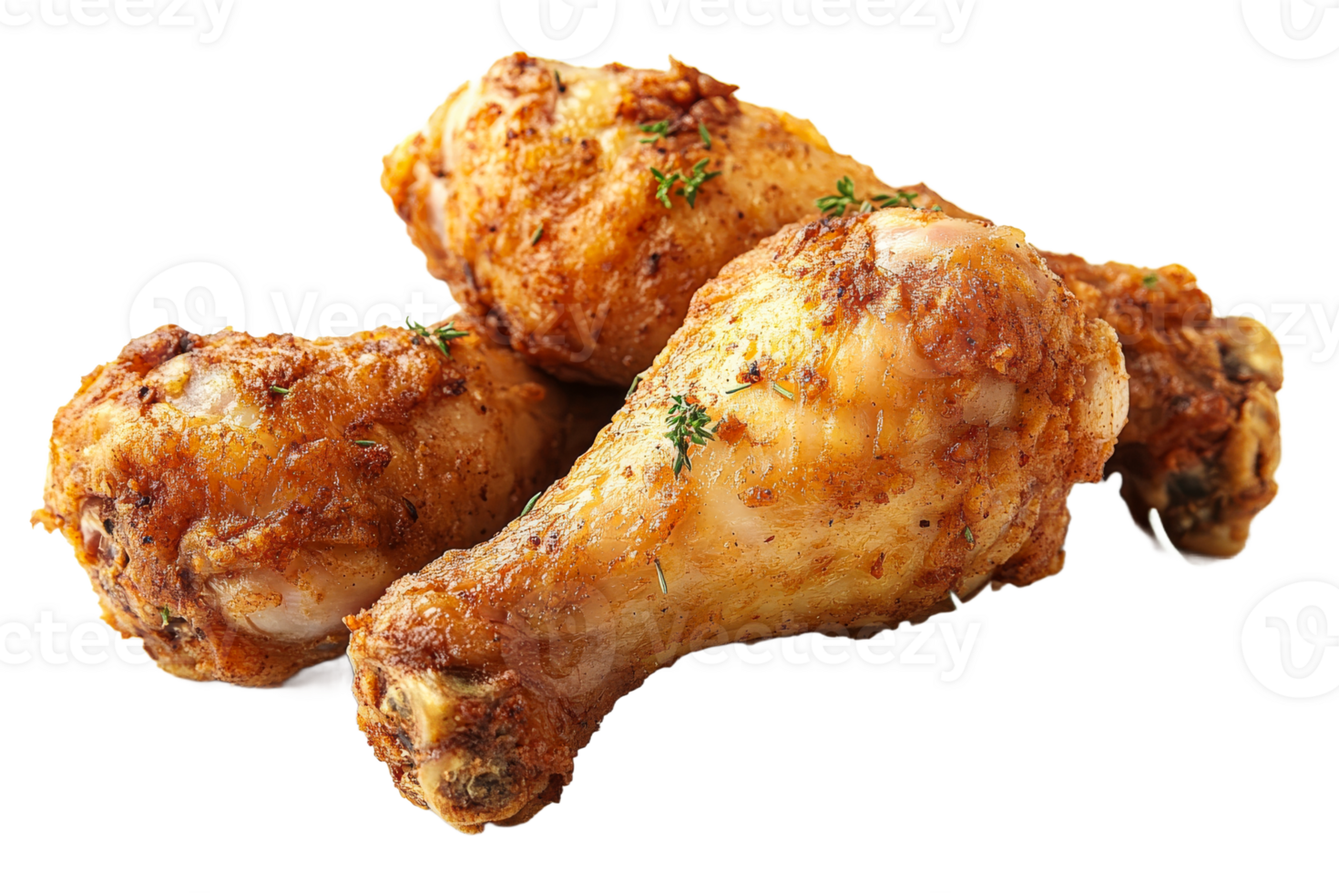 Crispy fried chicken drumsticks ready to serve png