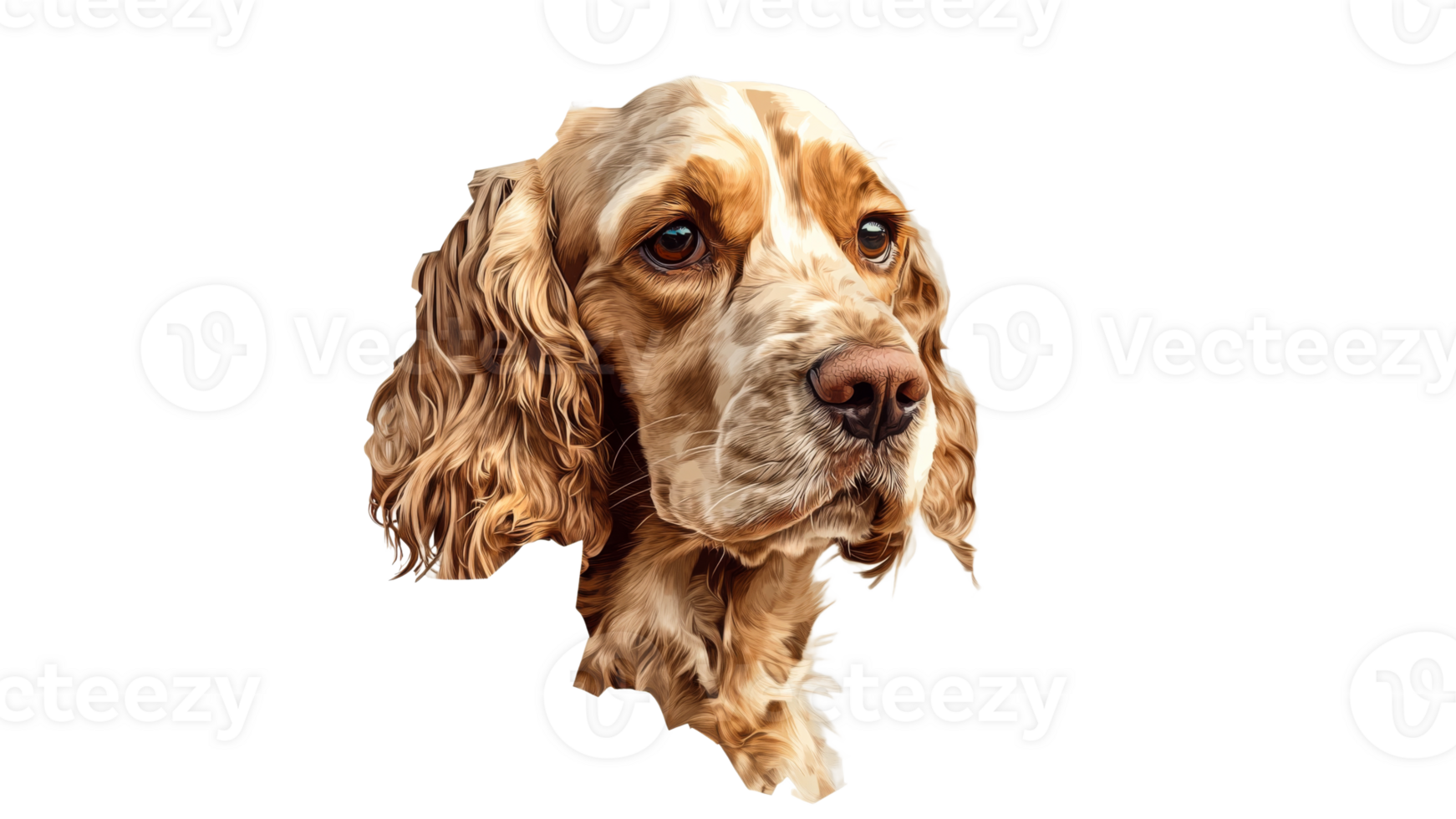 Portrait of a golden cocker spaniel dog png