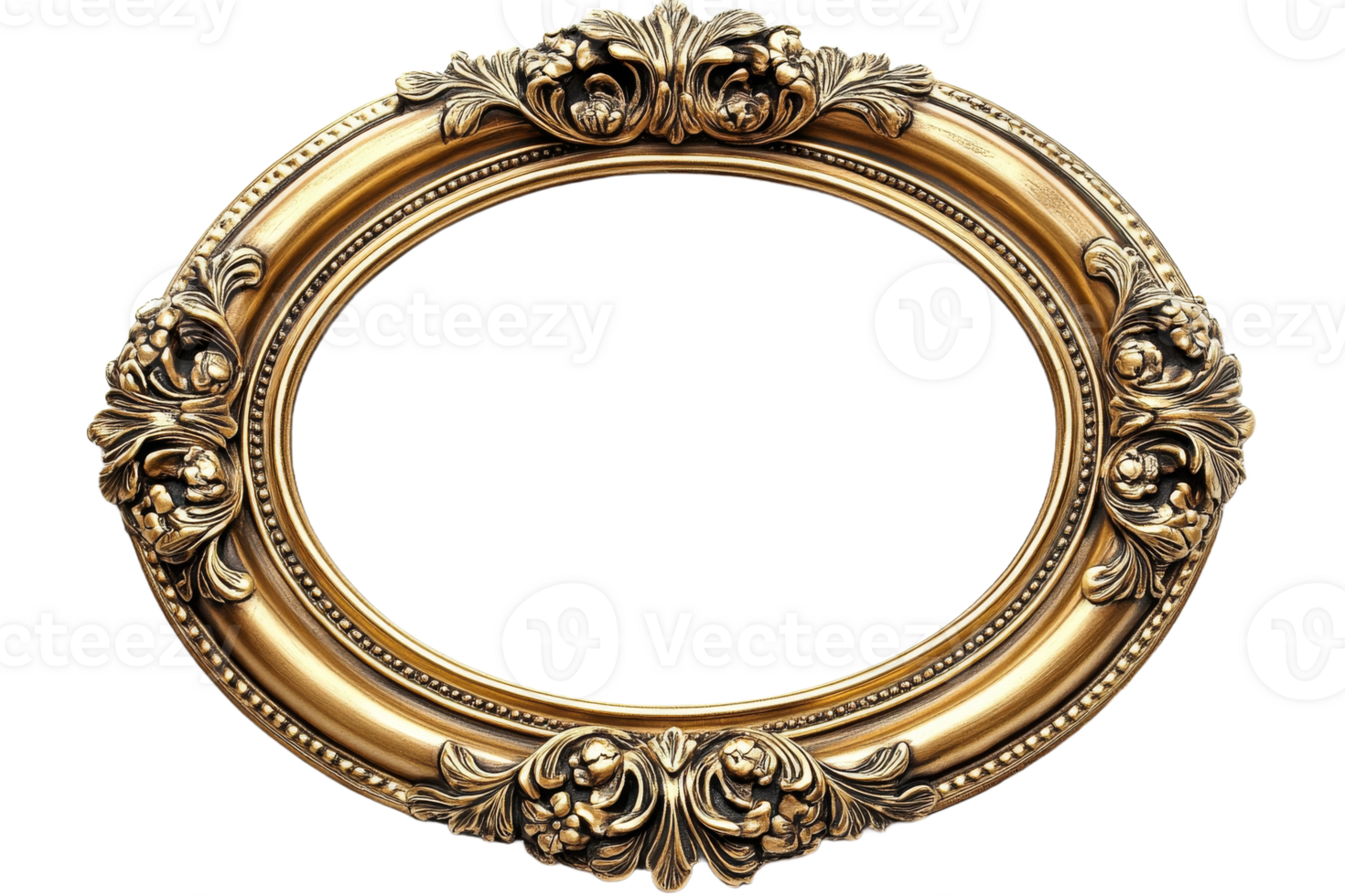 Decorative oval frame with ornate design details png