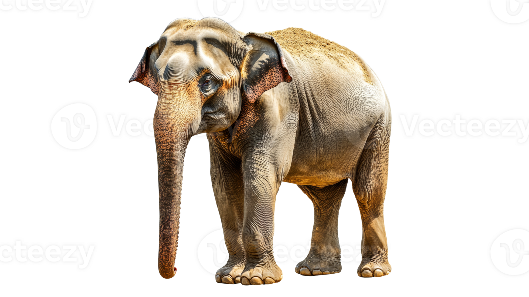 Elephant stands gracefully in an open area png