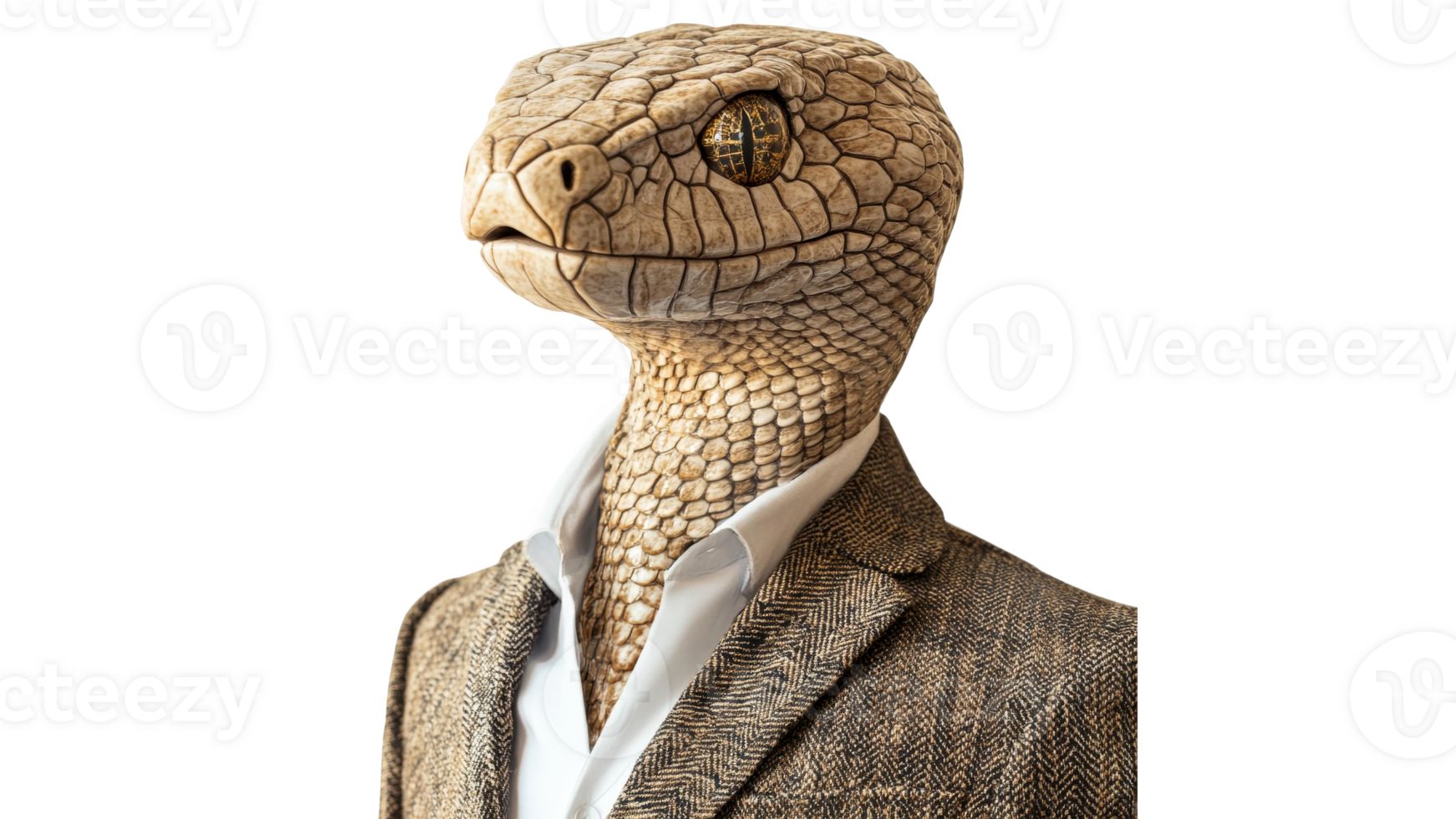 Lizard in a stylish suit shows off fashion png