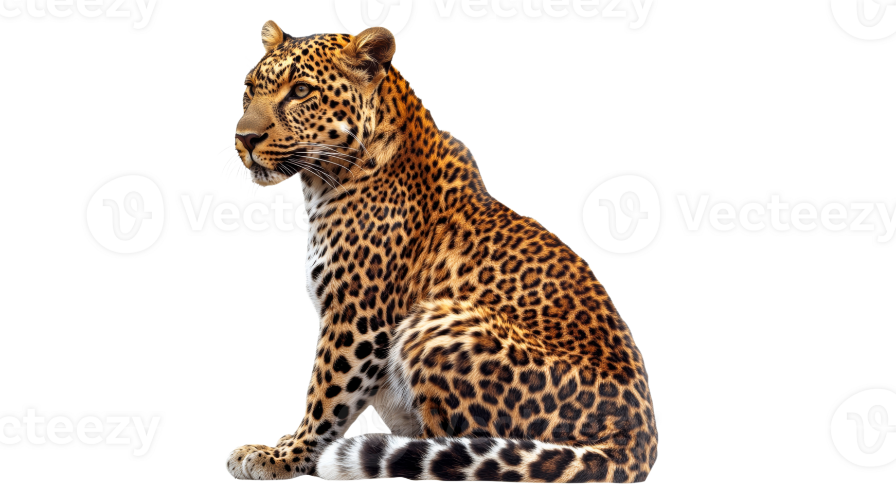 Majestic leopard resting in a serene pose png